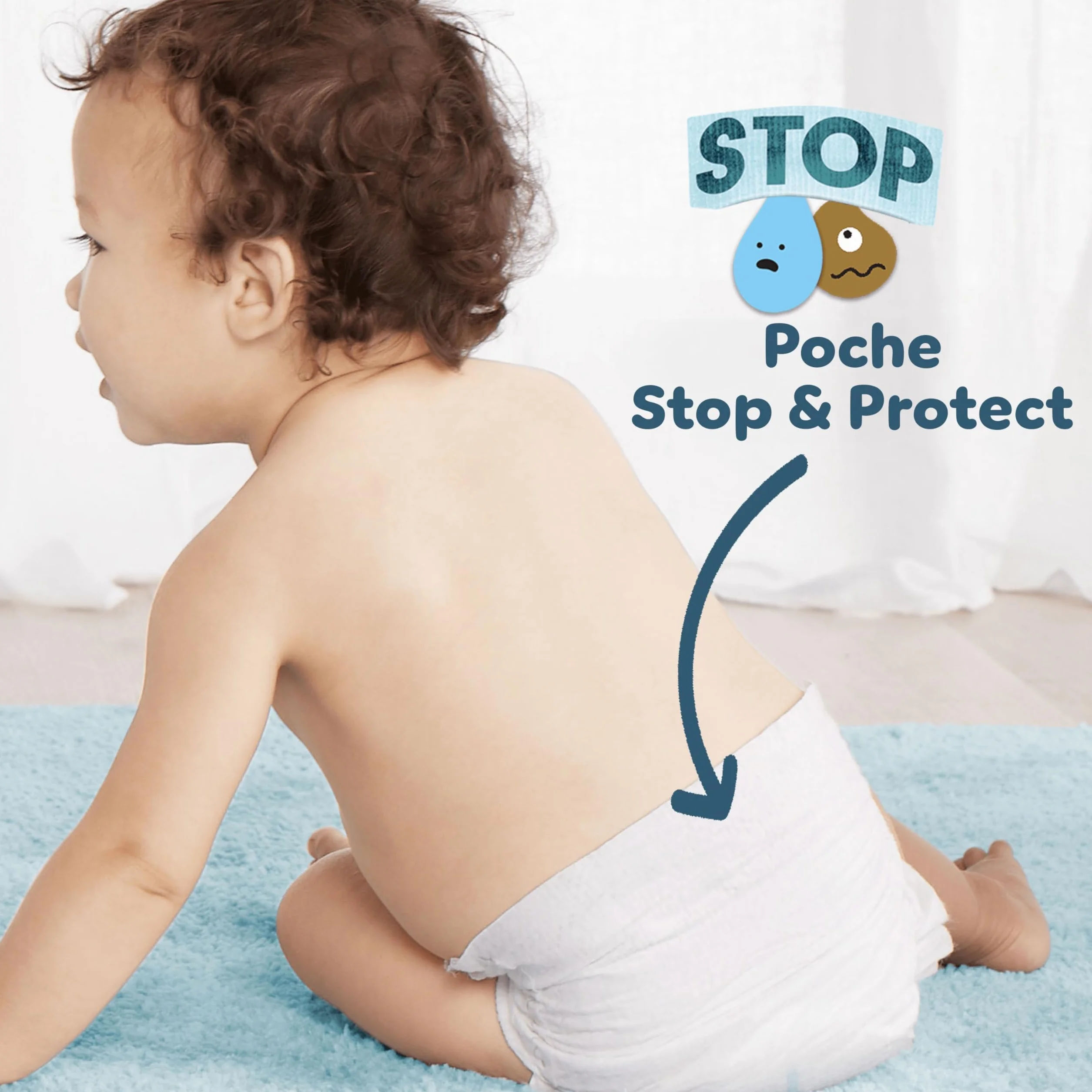 Pampers Premium Protection Taille 3, 148 Couches, 6kg-10kg, Pack 1 Mois + 10 Lingettes