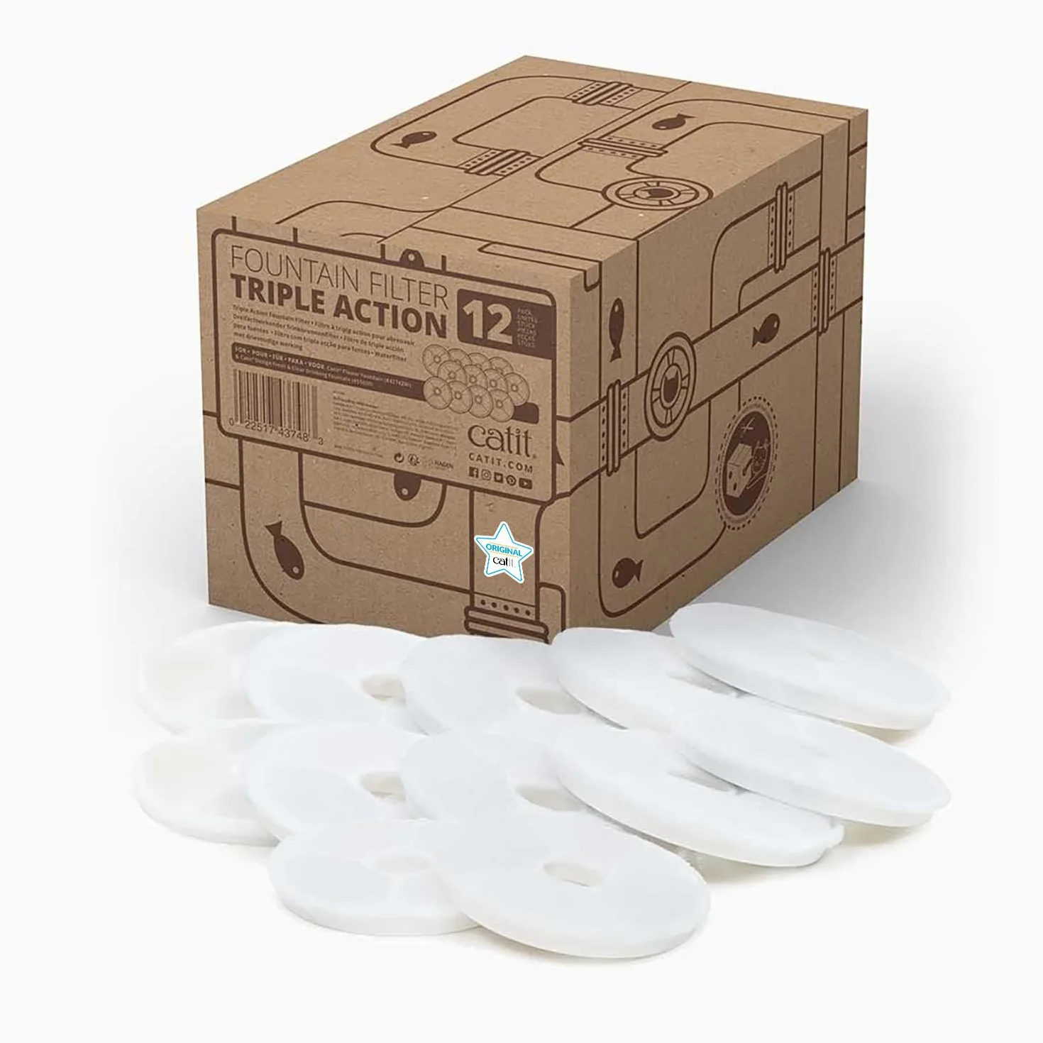 Catit Triple Action Pack 12 Filtres Fontaine à fleur Chat