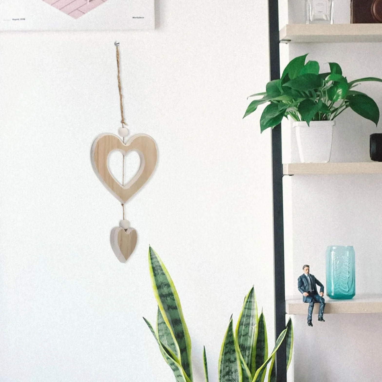Cœur décoratif en bois à suspendre Décoration de fenêtre Cadeau