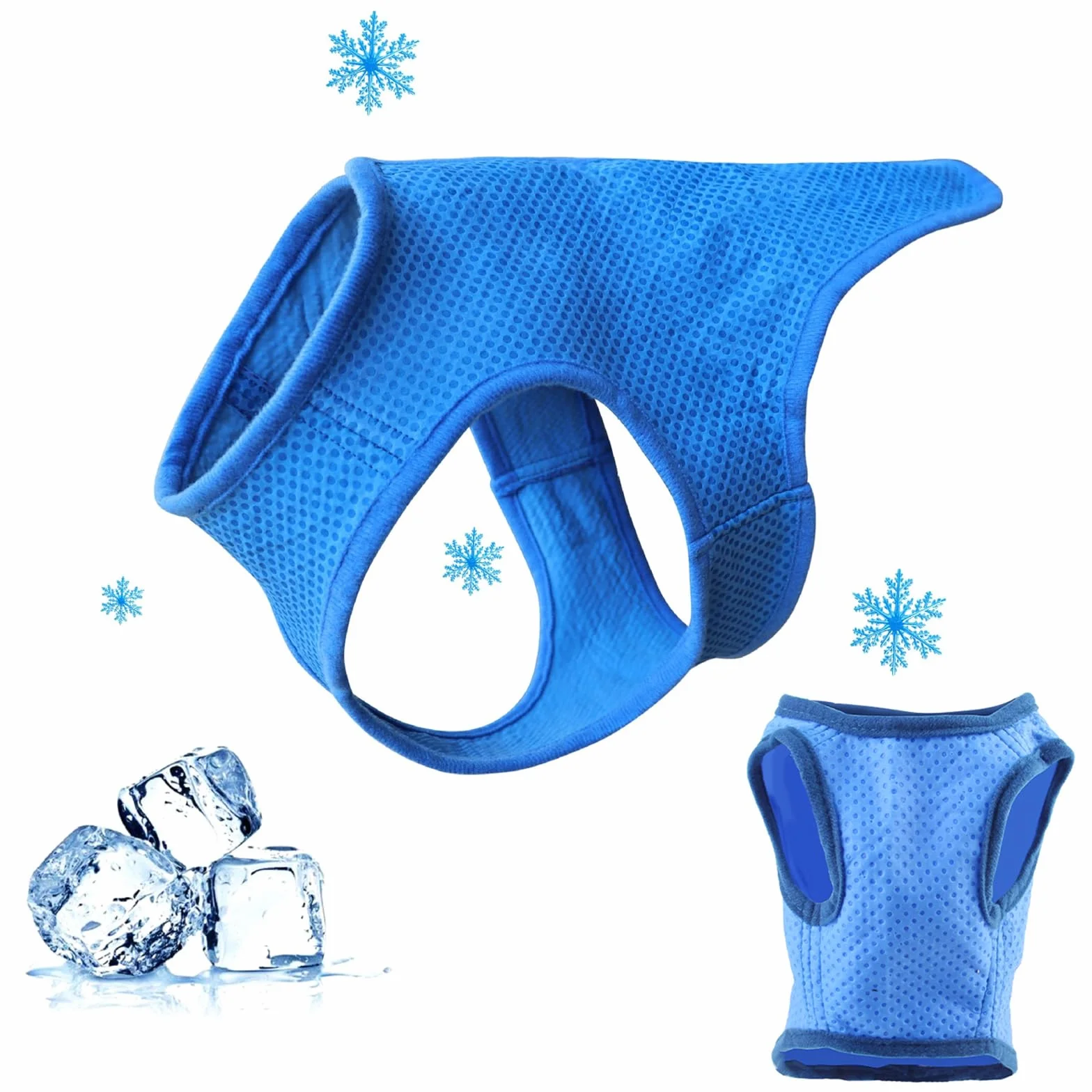 Gilet Rafraîchissant pour Chien, Veste Légère pour Animaux (M, Bleu)