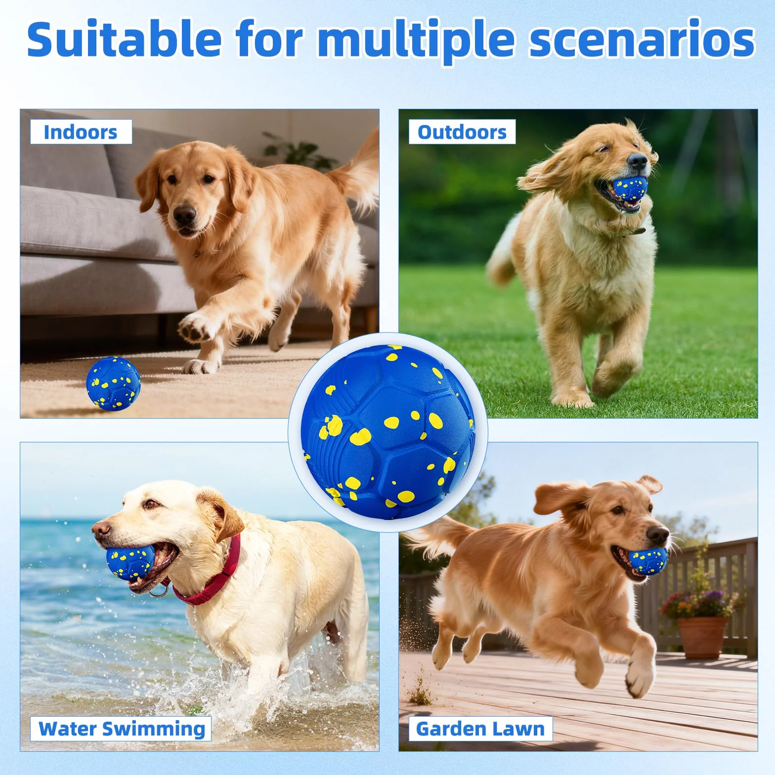 Jouet Chien Interactif, Balle Rebondissante pour Grands Chiens