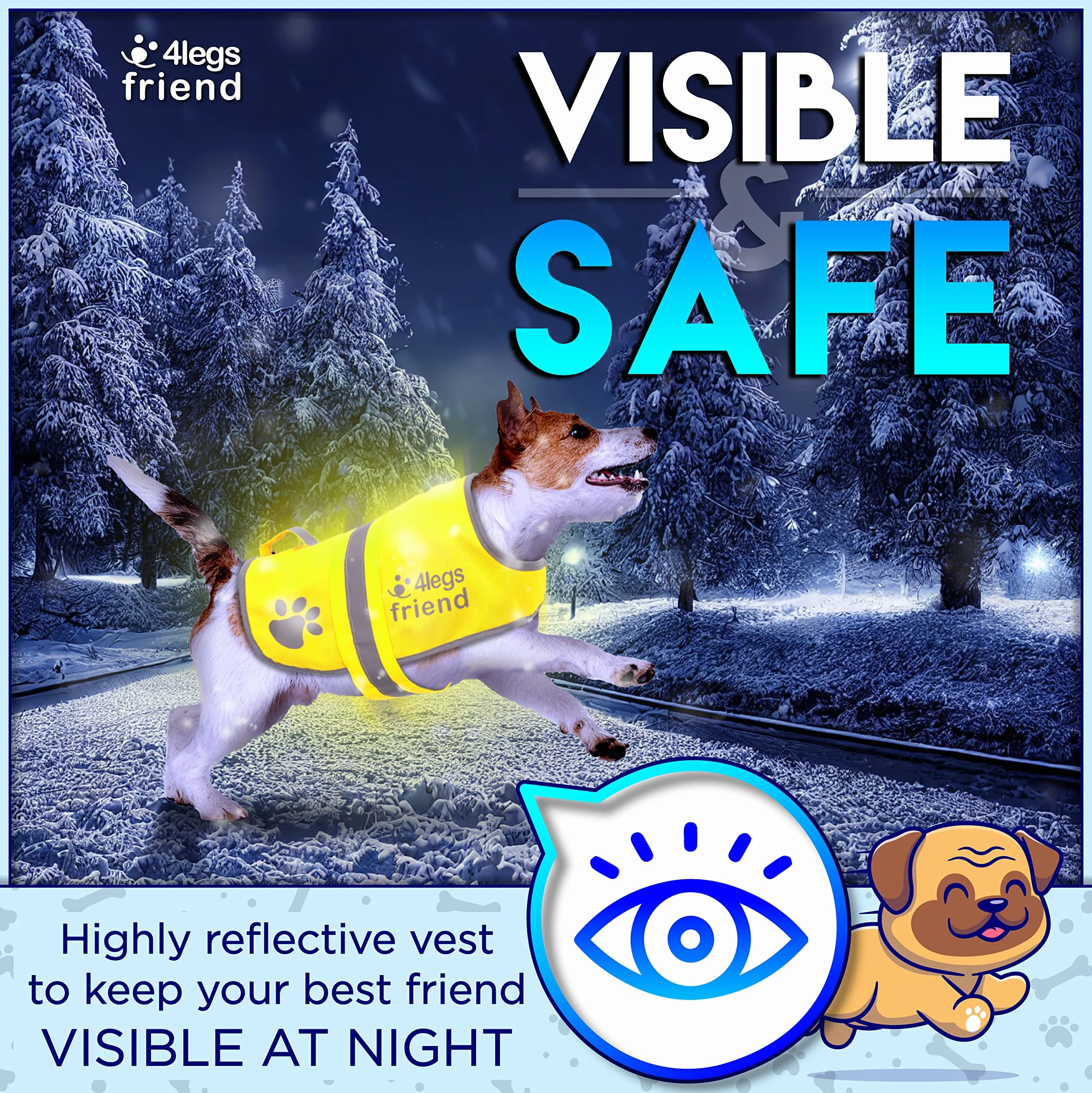 Gilet de Sécurité Jaune Fluo pour Chien Veste Doublée Laine Polaire Anti-Pluie Réfléchissant 5 Tailles