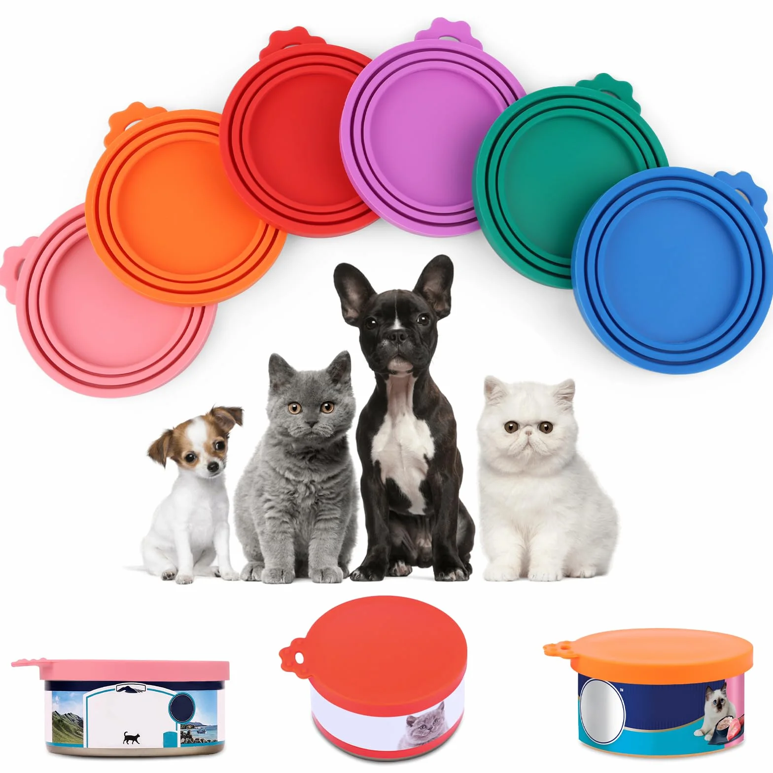 Couvercles Silicone Conserve 6 Pièces, Coque Silicone Taille Multiple