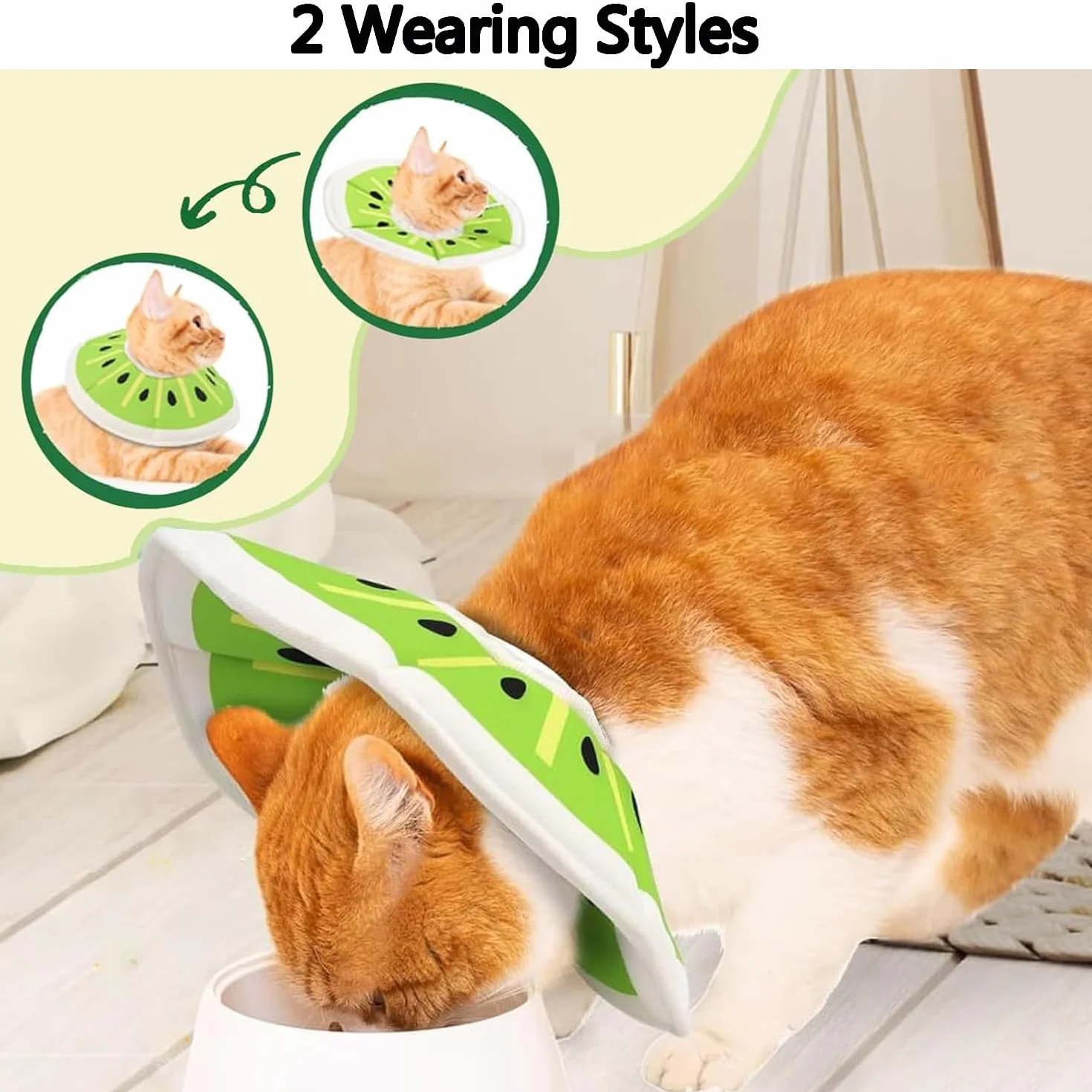 MEISO Collier Anti Léchage Réglable pour Chat, Collier de Protection Récupération après Chirurgie (M)