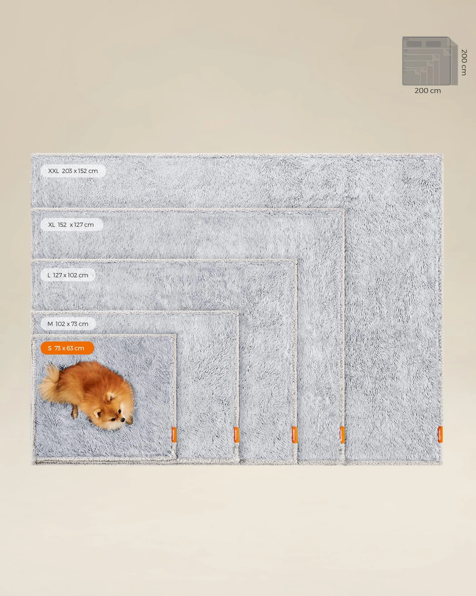 Feandrea Couverture Chien Hydrofuge 73x63 cm Polaire Sherpa Réversible Gris Ombré