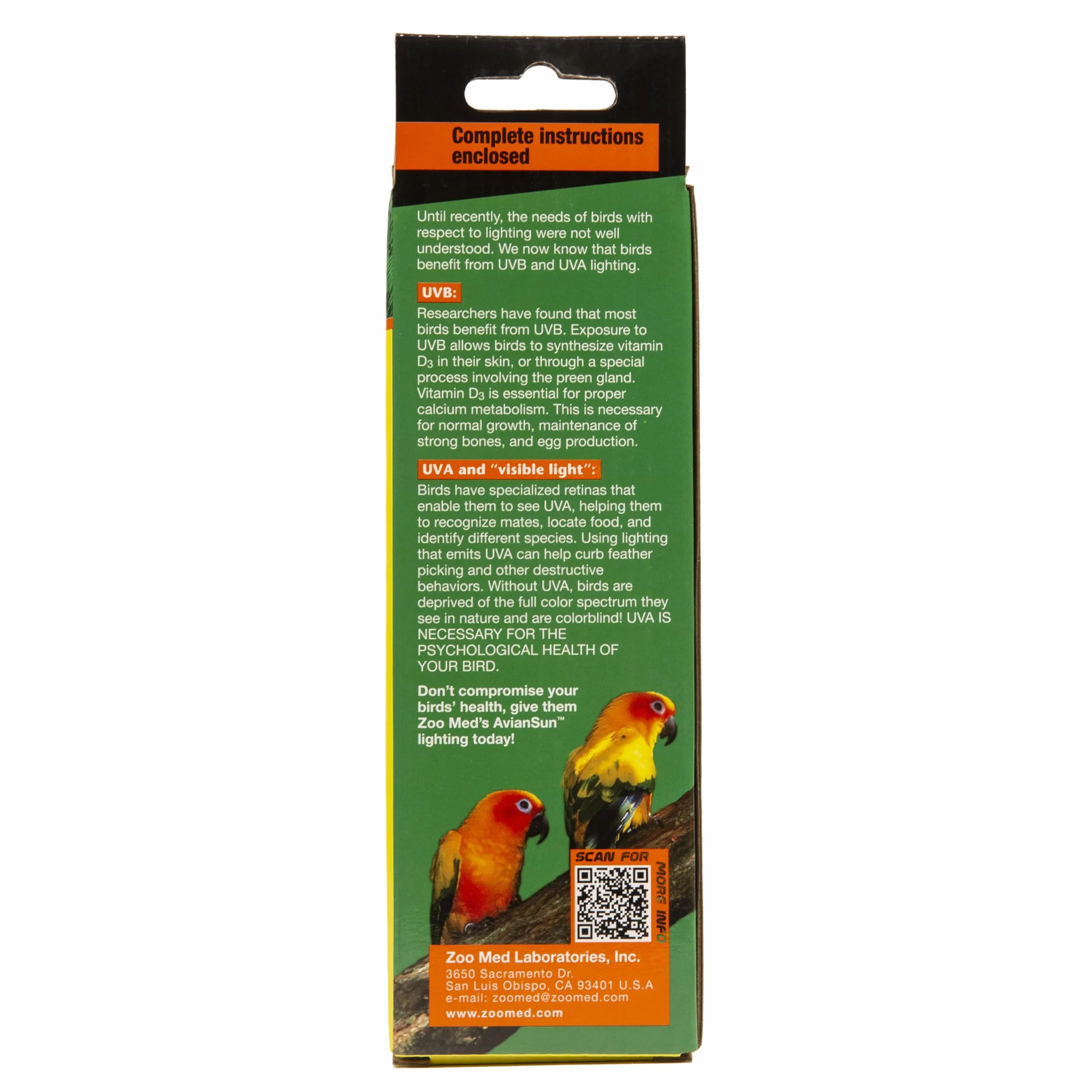 Zoo Med AvianSun 5.0 Lampe UVB 26 W pour volière d'oiseaux