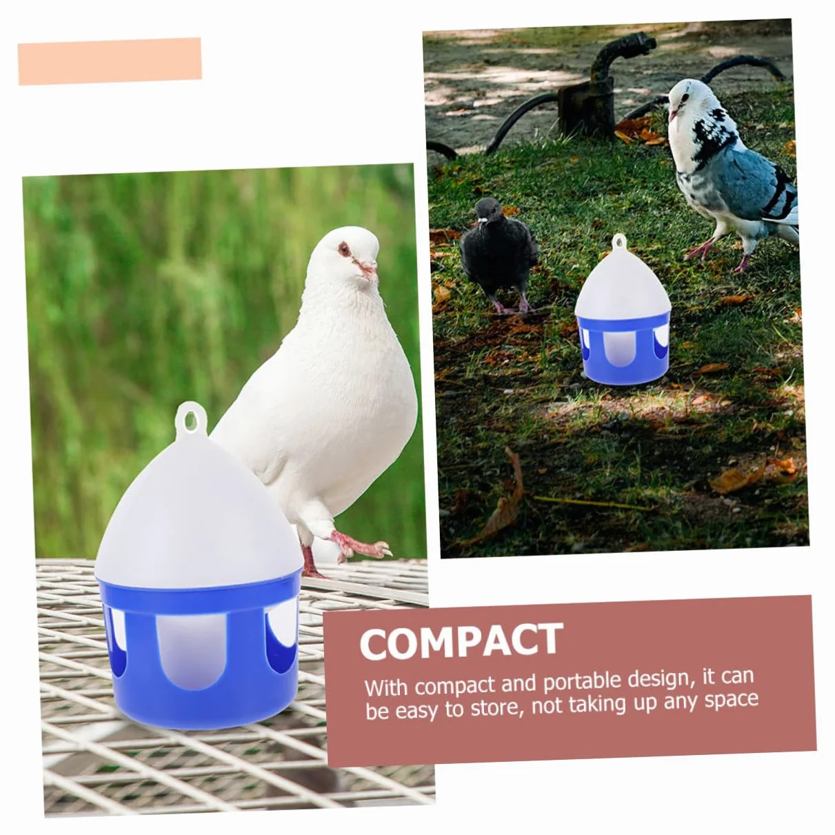 ibasenice Abreuvoir pour Oiseaux Domestiques Facile à Nettoyer en PVC Réutilisable 2l Lot de 2 Pièces pour Pigeons et Grives pour Élevage et Usage Quotidien
