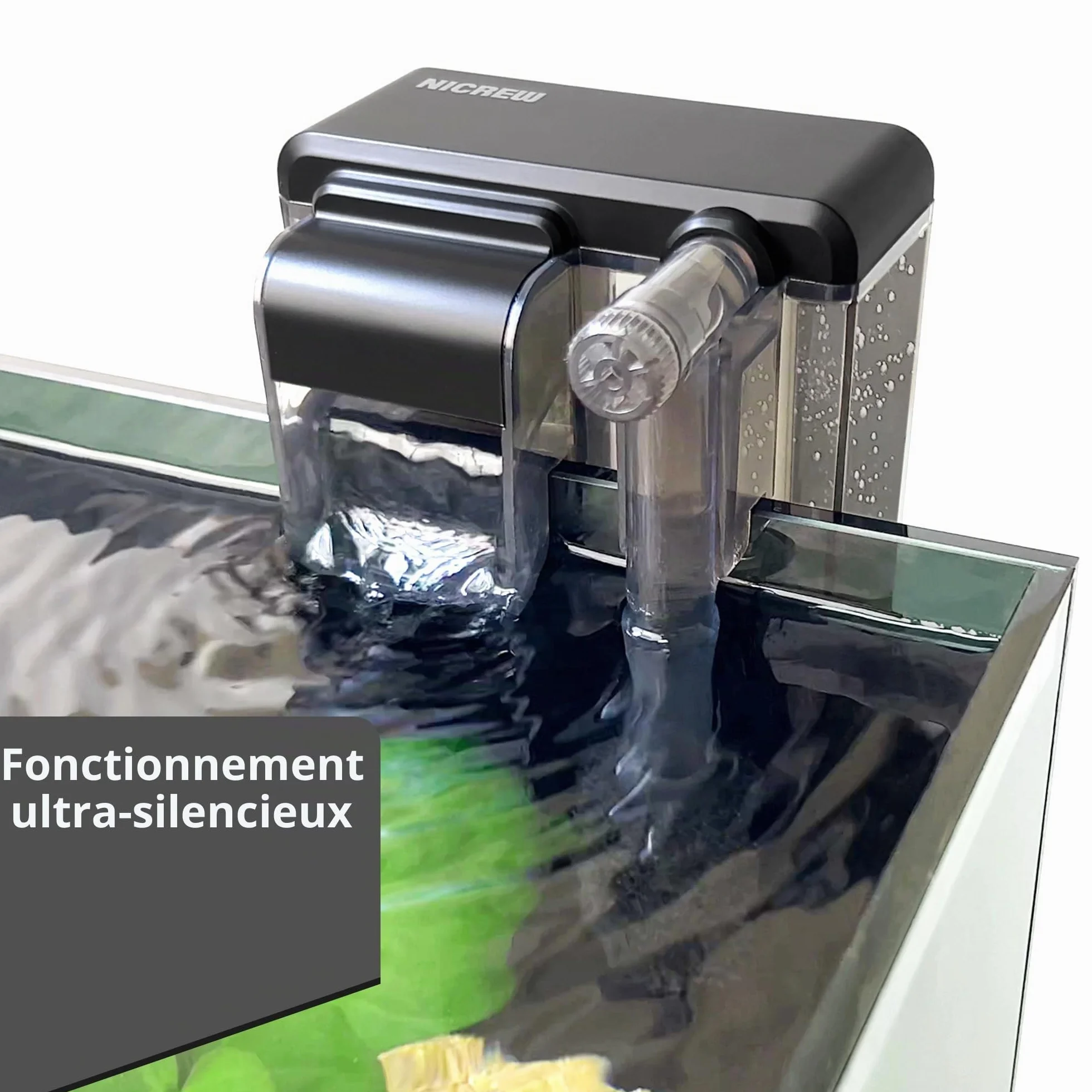 NICREW Slim Filtre Extérieur Aquarium 160 LPH 3W pour jusqu'à 20 L