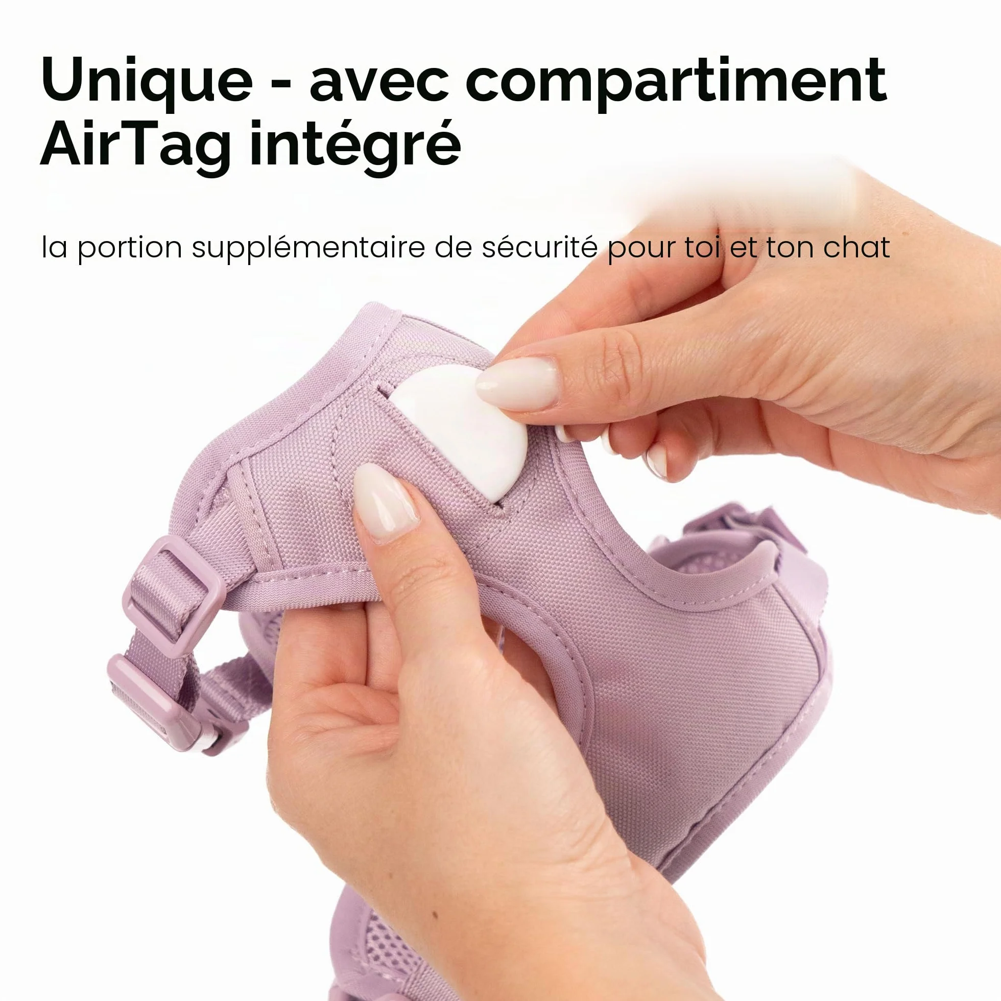 LucyBalu® Explorer Harnais Anti-Fugue Chat Laisse AirTag Léopard M/L