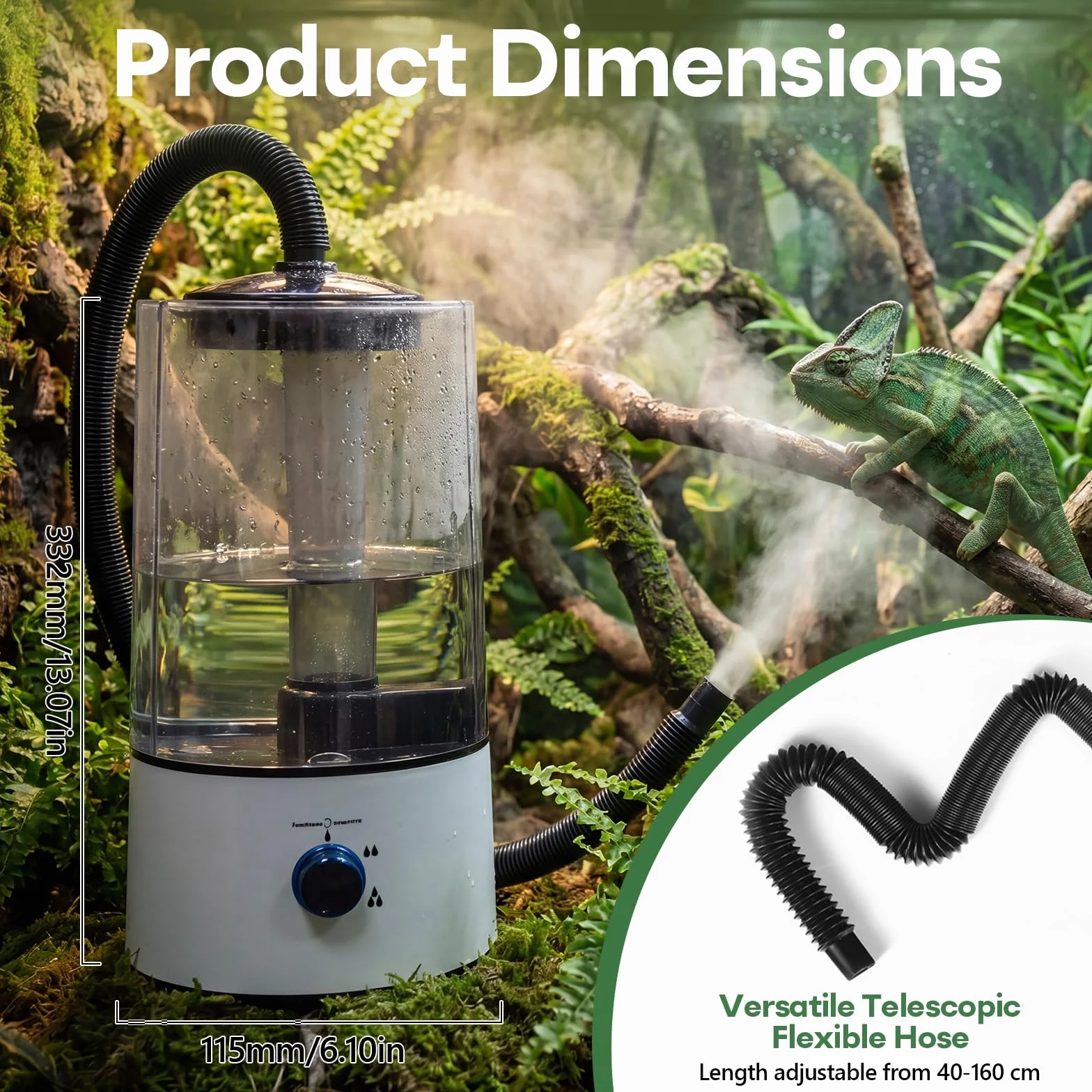Humidificateur intelligent pour reptiles 4 l réglage taille pulvérisation trois niveaux
