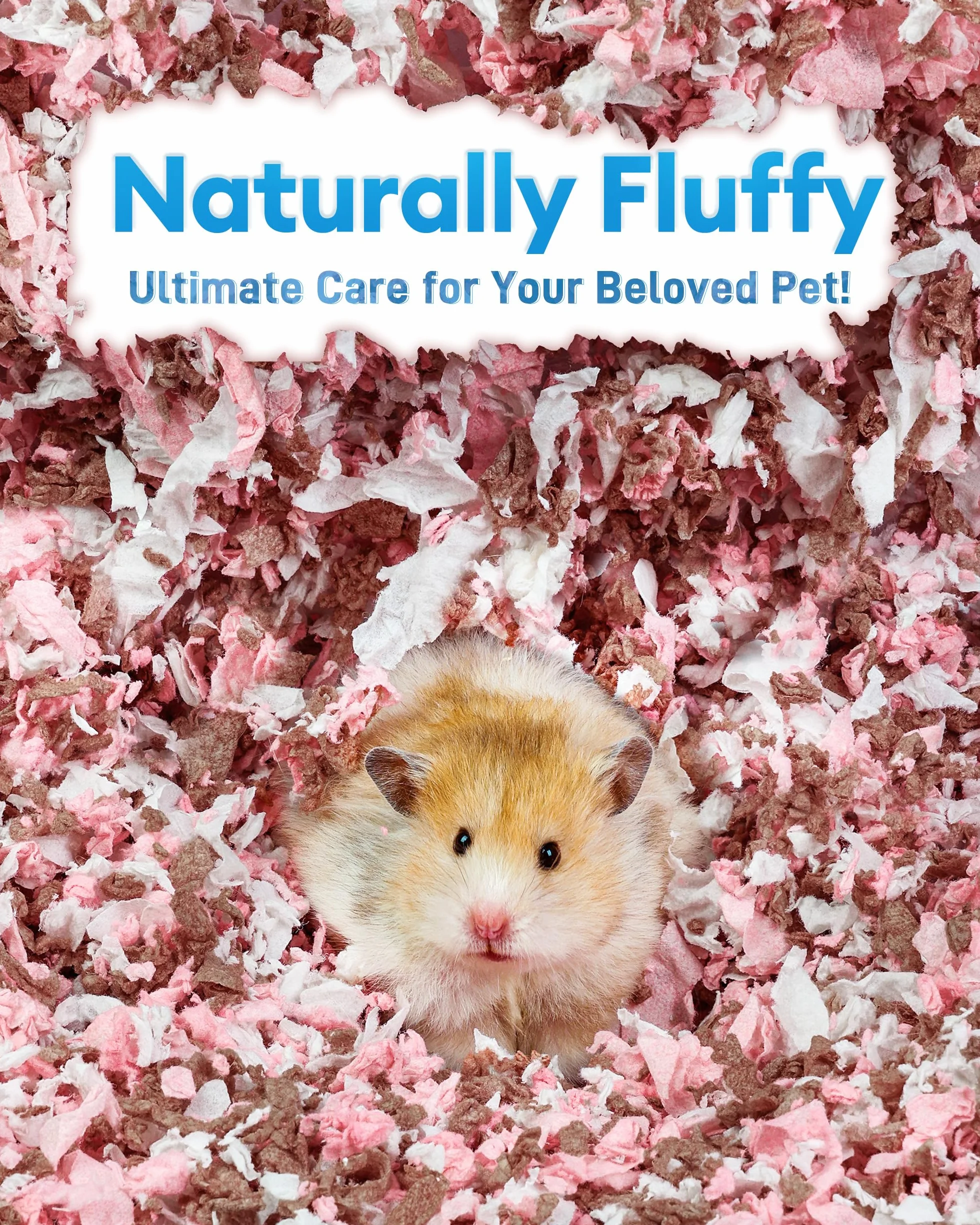 BUCATSTATE Litières pour Hamsters 70L, Super Absorbante & 99,9% sans Petit Animal Papier Poussière pour Souris, Rats, Rongeurs, Cochon d'Inde, Chinchilla