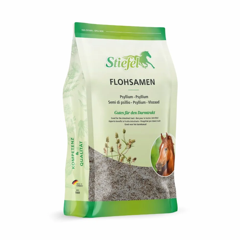 Stiefel Psyllium pour Chevaux 1 kg - Coquille de psyllium Indienne 100% Naturelle - Soutient la Fonction d'auto-Nettoyage de l'intestin