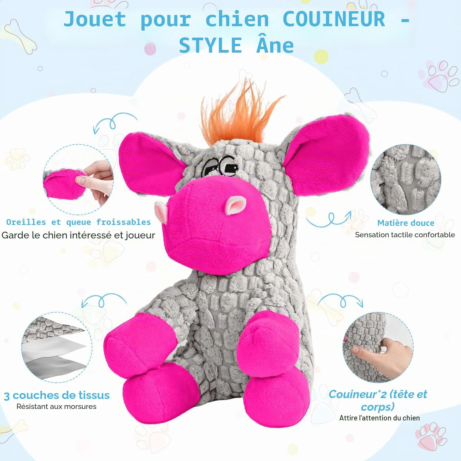 Jouets Interactifs pour Chiens avec Chiffon en Coton et Papier Froissé