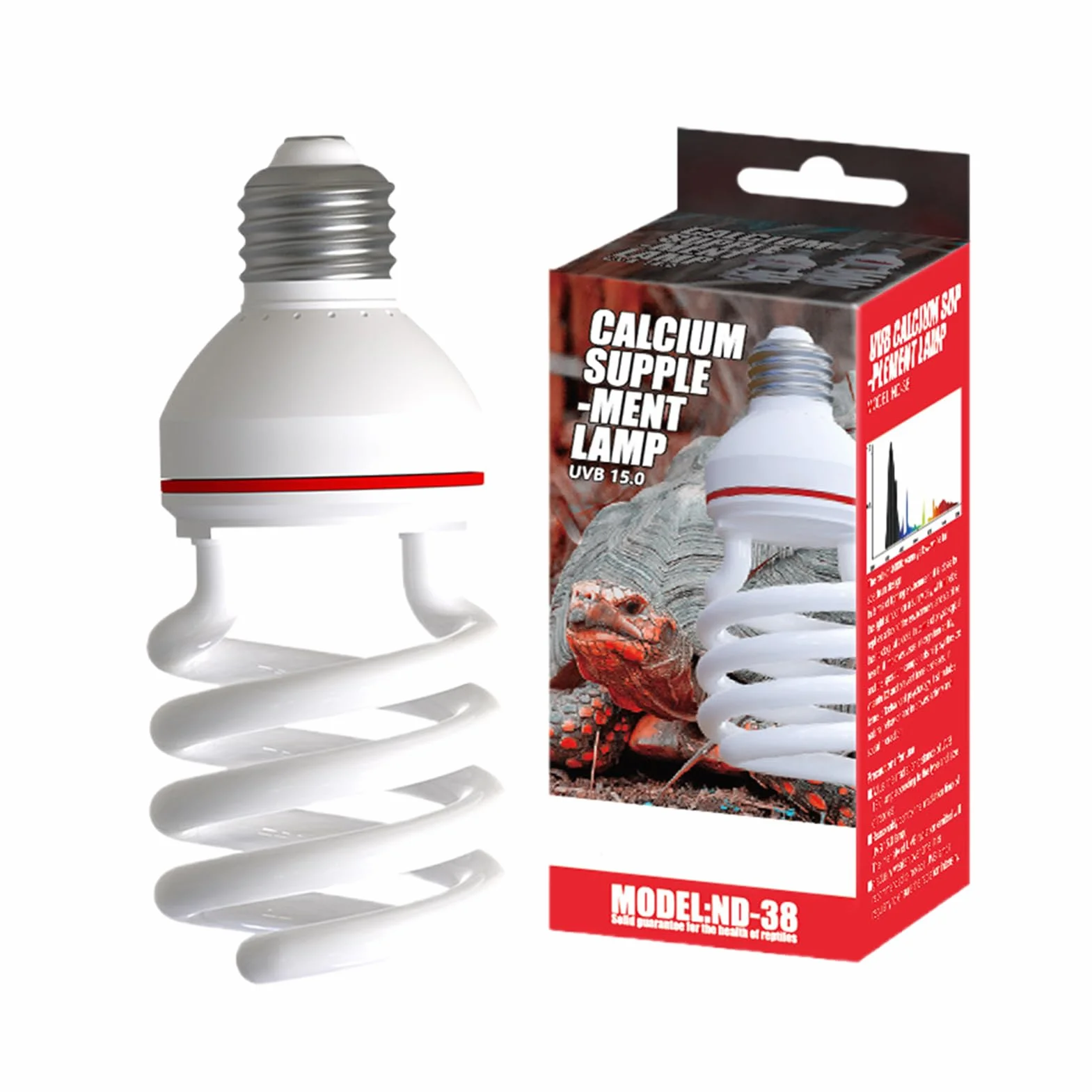 Lampe Chauffante 26W UVB Jour pour Dragon Barbu Tortue Serpent Grenouille Gecko Terrarium