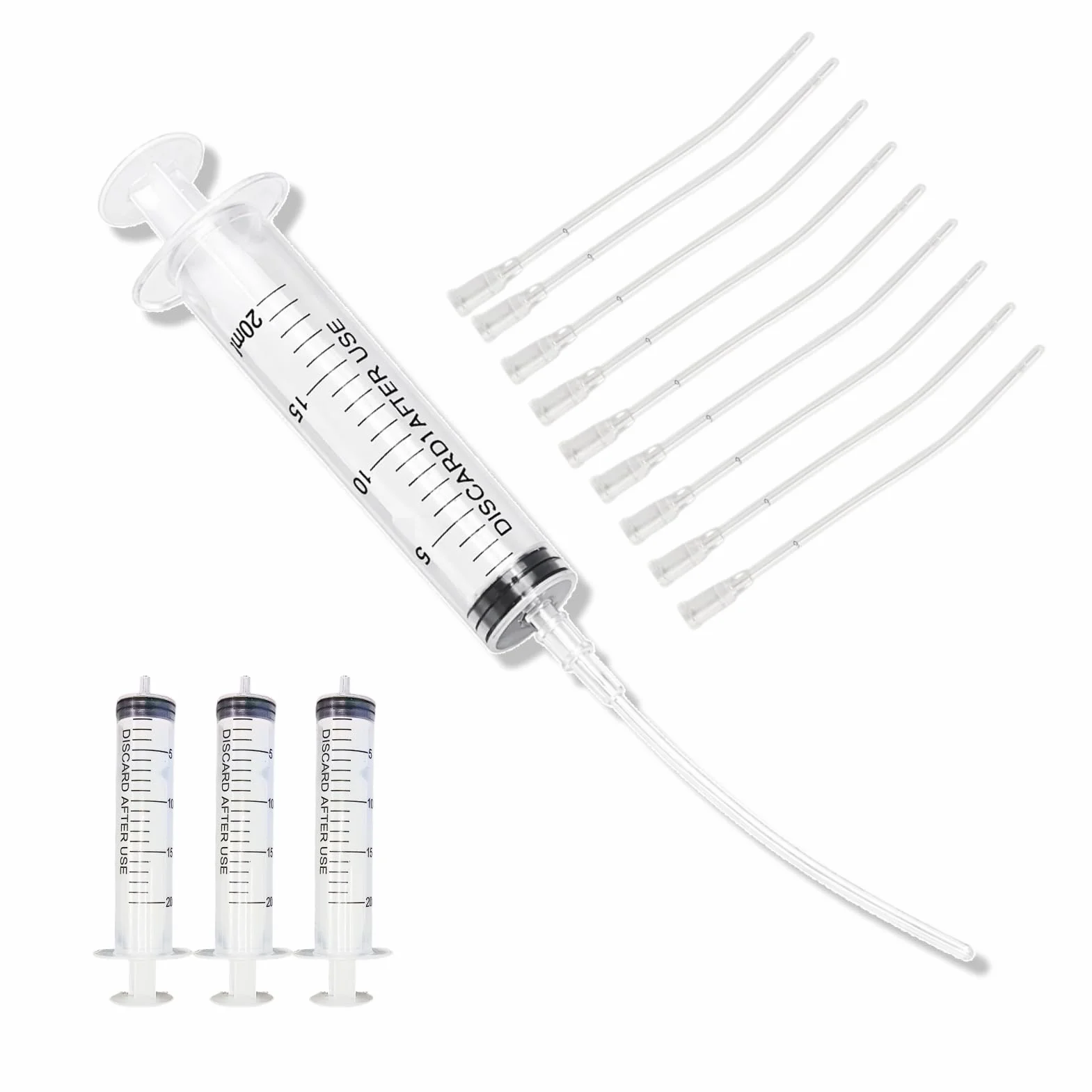 Kit Seringue Alimentation Oisillons 14PCS 4 Seringues 20ml Sans Aiguille 10 Tubes Souples 8cm 2mm