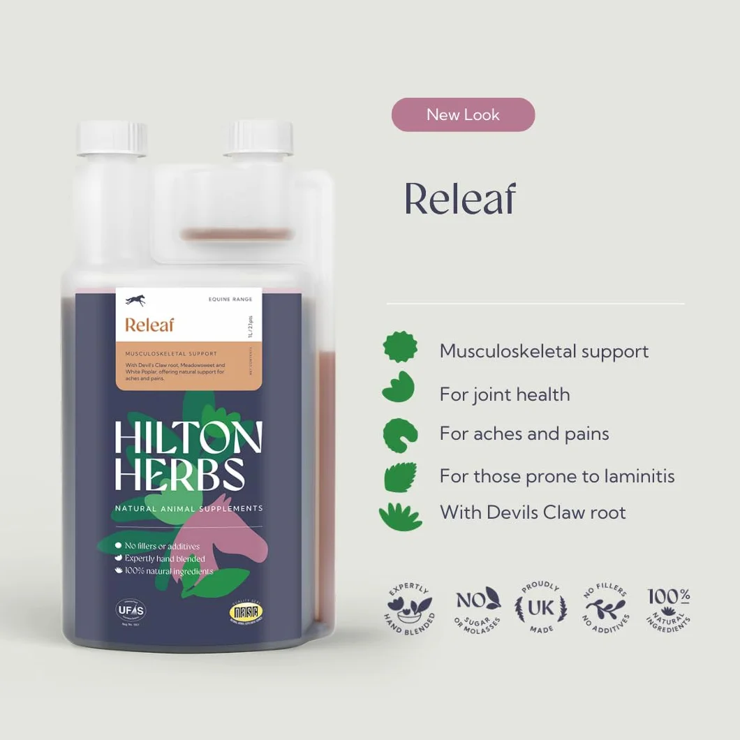 Hilton Herbs Releaf Gold 1 L Complément Alimentaire Cheval Anti Inflammatoire