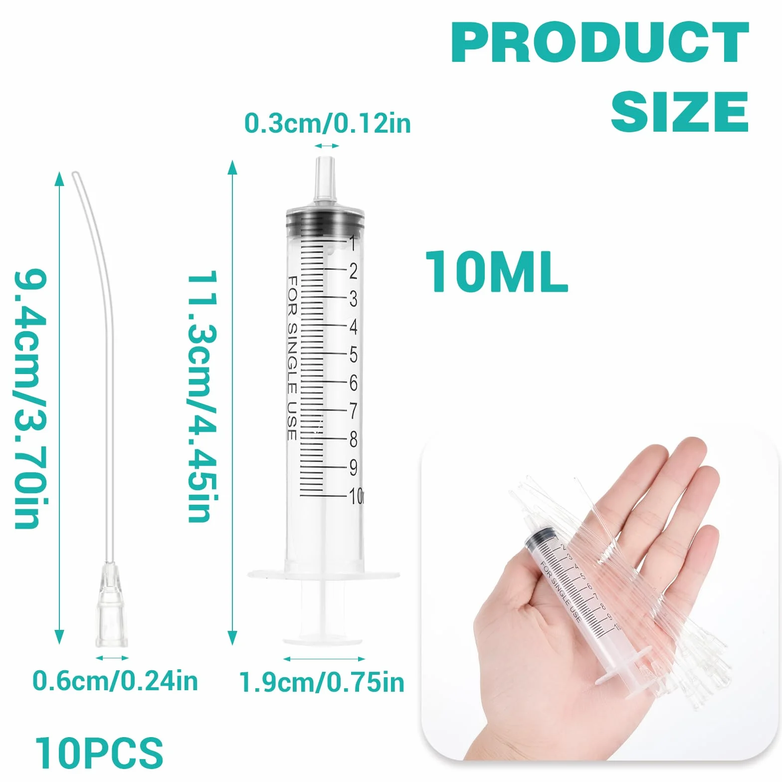 Lot de 10 tuyaux seringues 10 ml accessoires alimentation pour oiseaux pigeons outil manuel