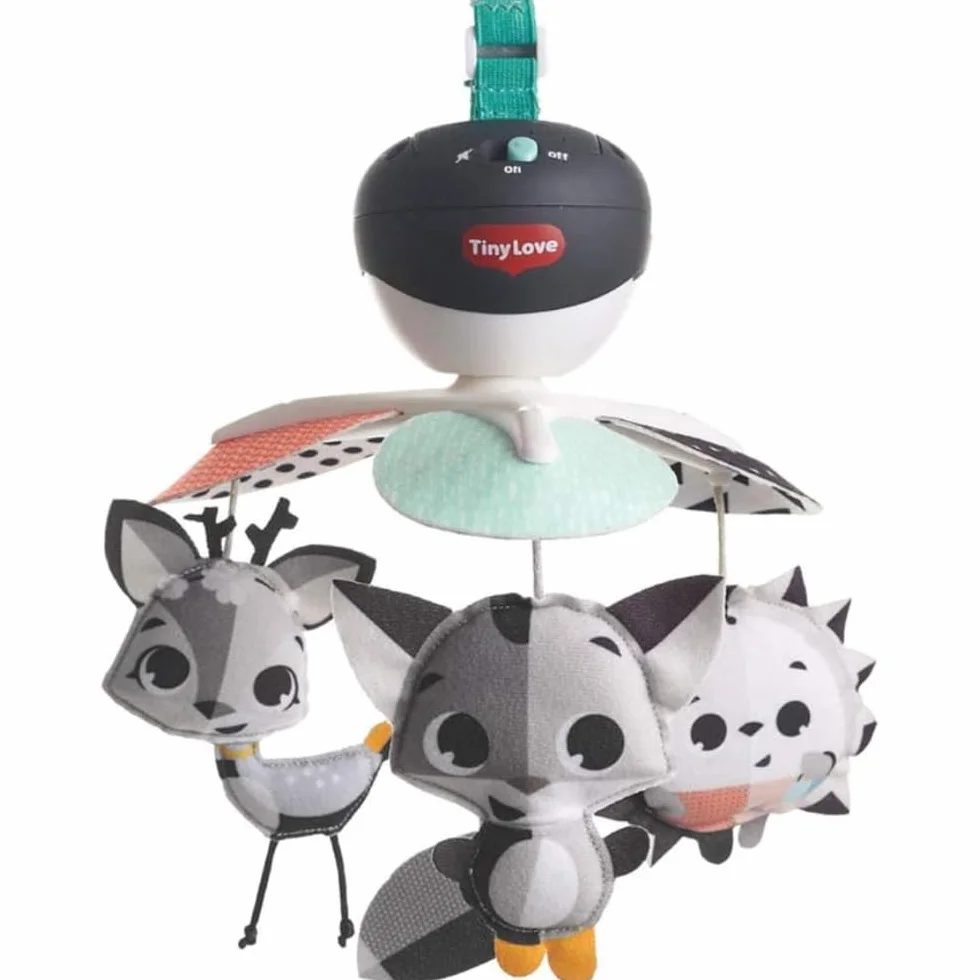 Tiny Love Mobile de Voyage 3-in-1 Musical Lit Bébé 0+ Mois Poussette Multi-usage 5 Mélodies 30 Min Musique Magical Tales Black & White