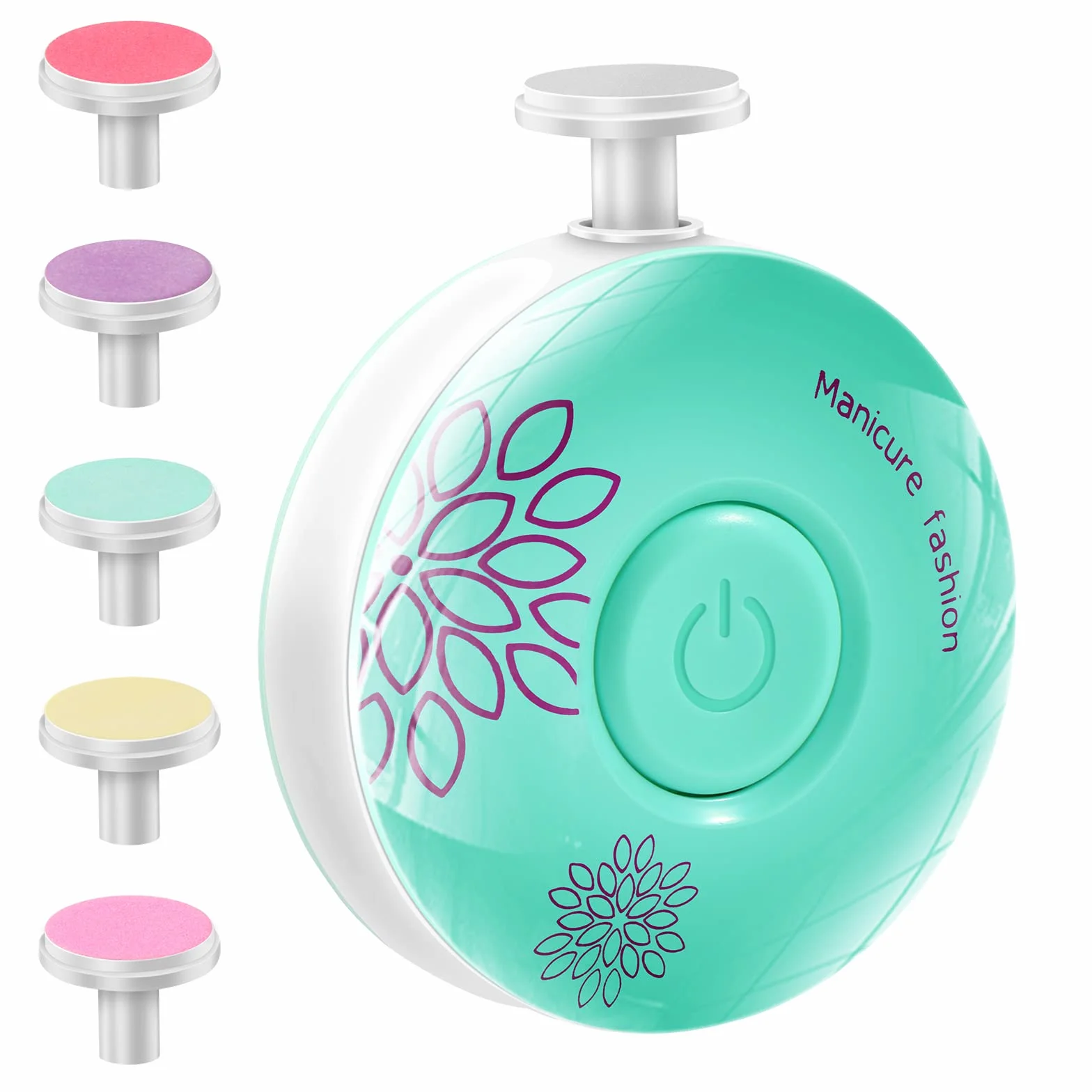 Brencco Lime à ongles électrique bébé six têtes broyage interchangeables faible bruit