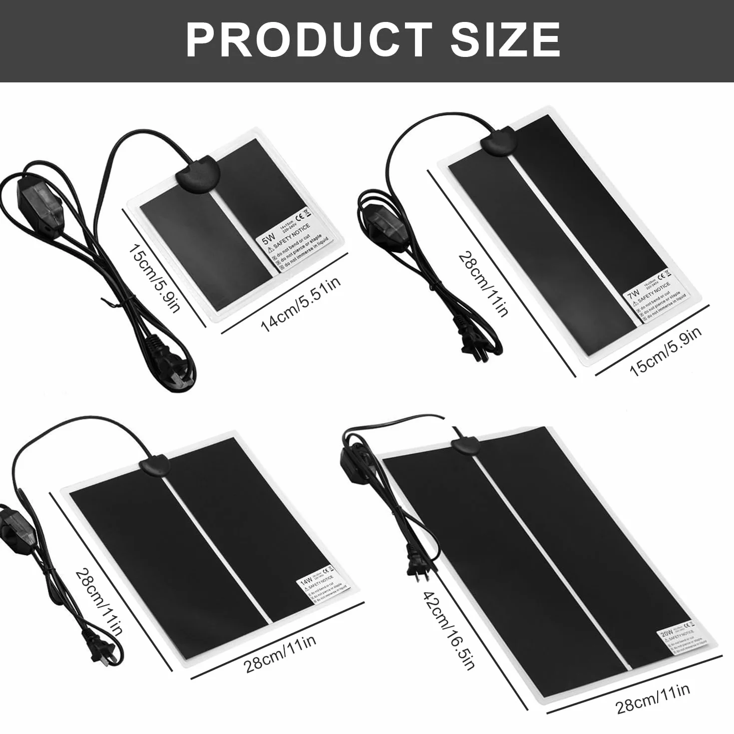 Tapis Chauffant Reptile pour Terrarium avec Contrôle de Température 28x28cm