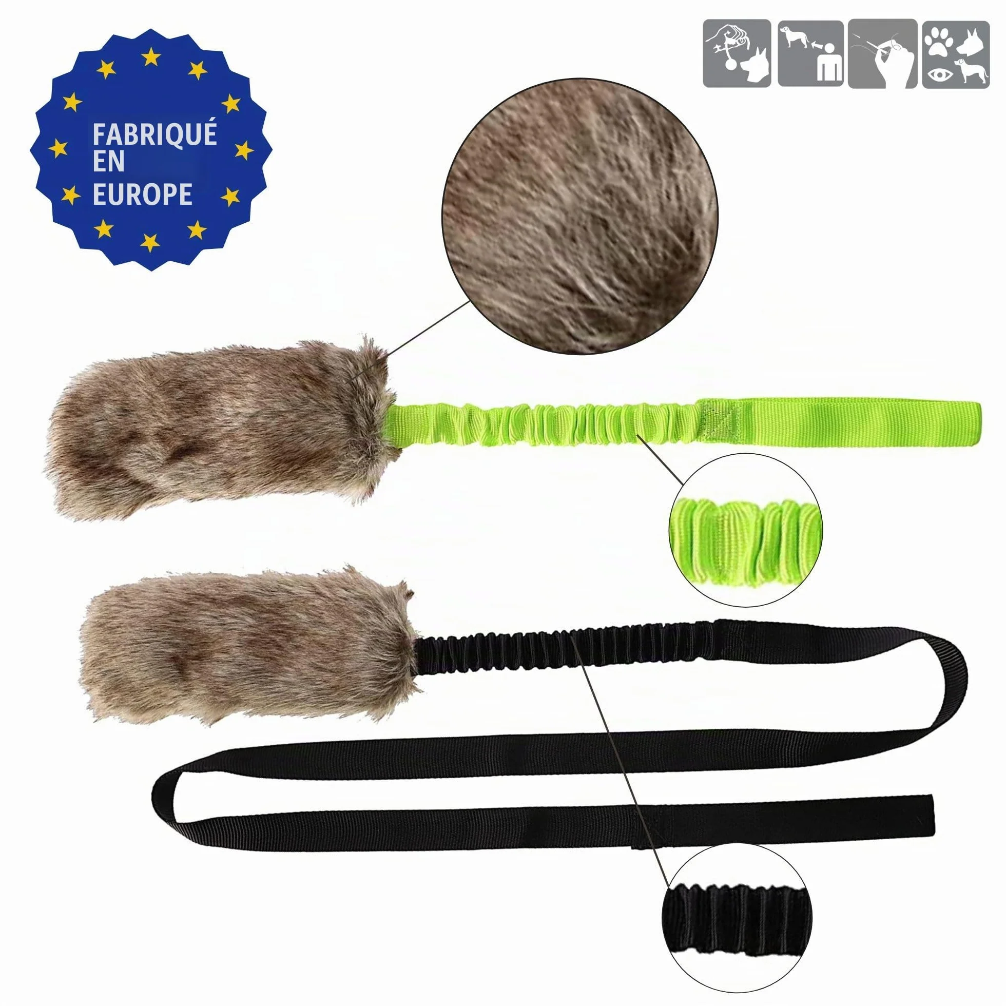 Dingo Z30021 Lot Jouets Chien Fourrure synthétique Manche élastique Vert Long Manche Noir