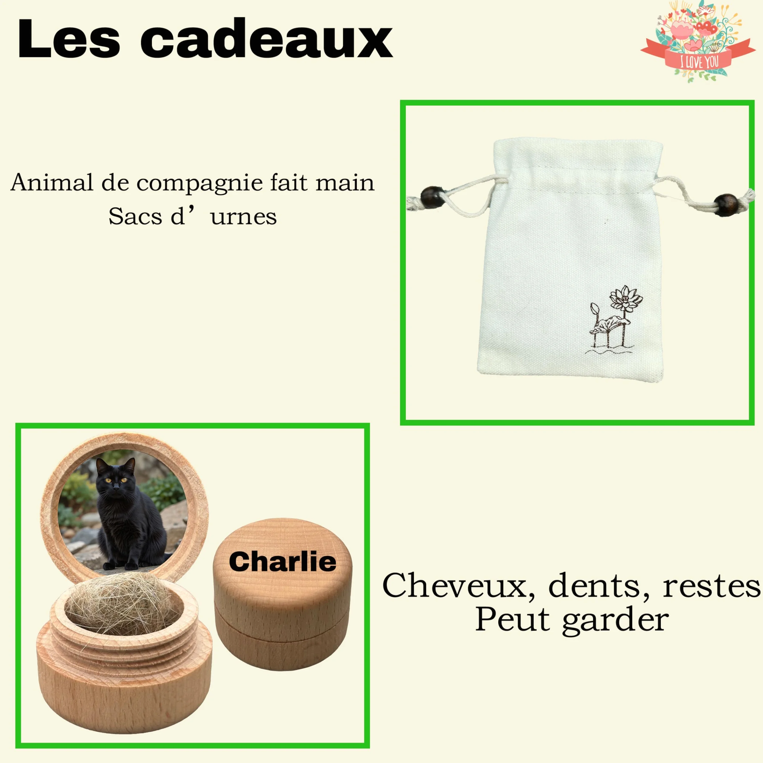 Urne pour Chat Personnalisée Handmade Crémation Cendres (oranger)