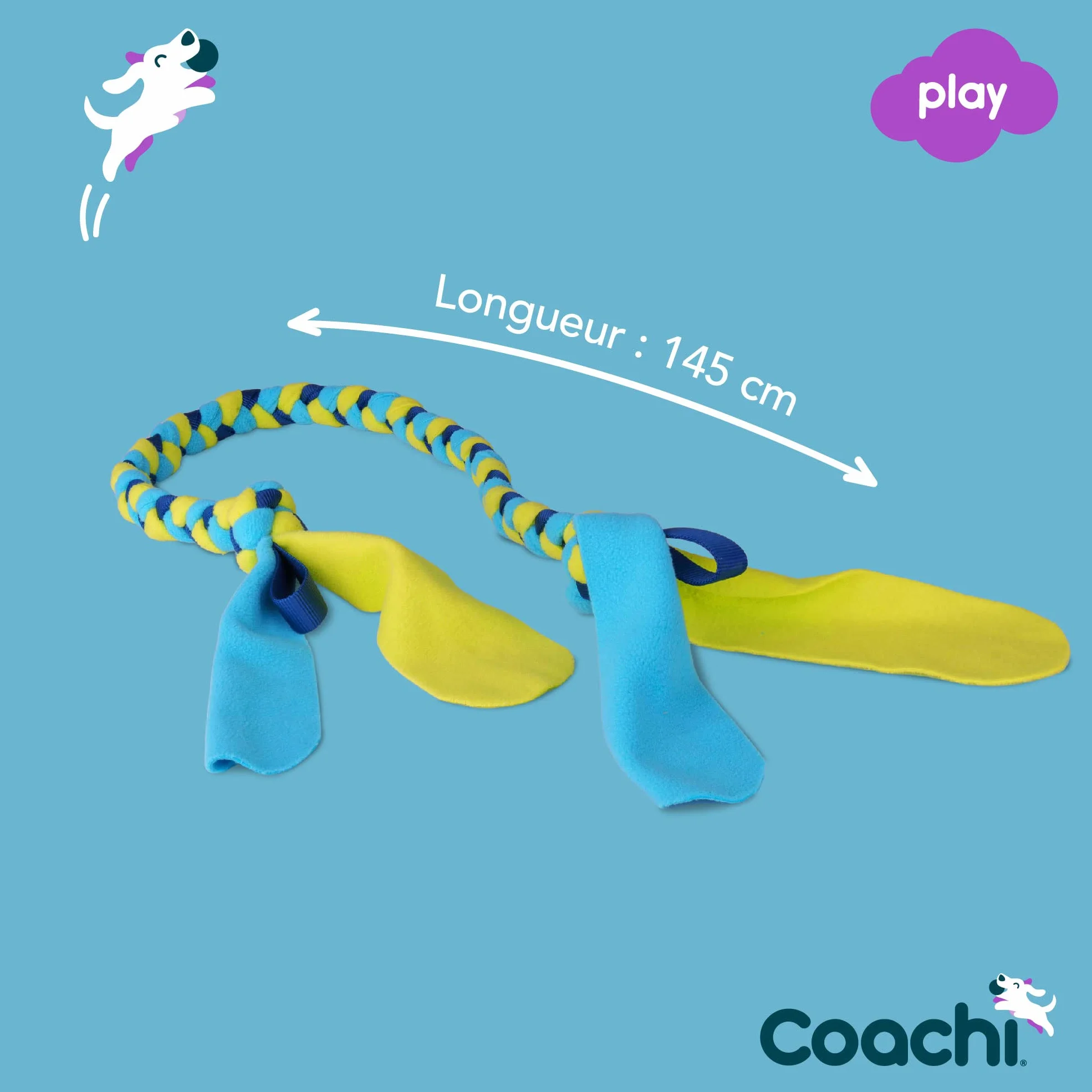 Tuggi Tug Coachi pour chien, solide et doux, dressage amusant, idéal pour rappel, arrêt morsures, pour tous chiens