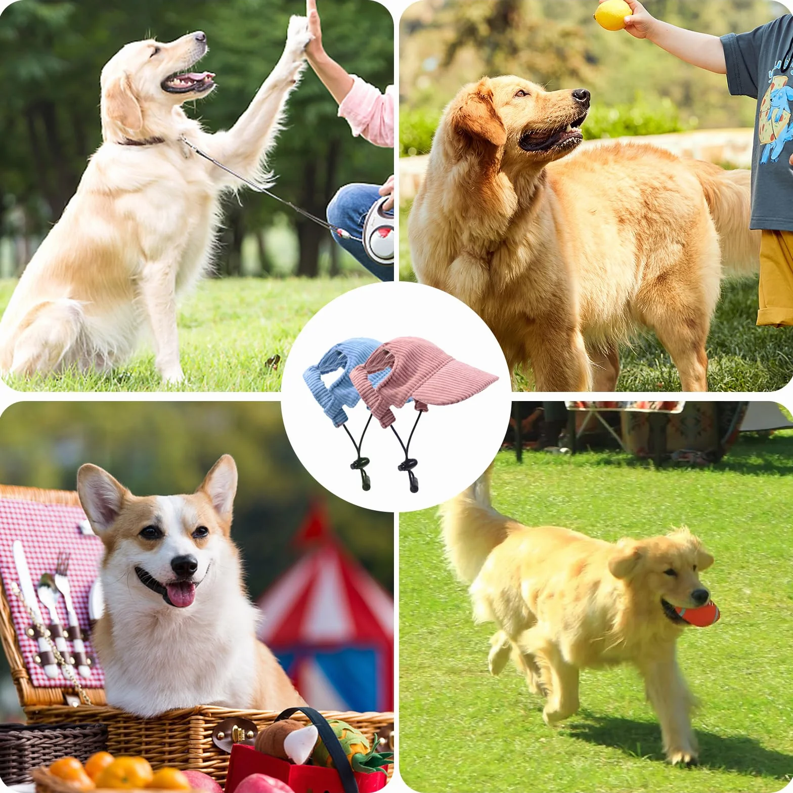 Casquette de Baseball pour Chiens Réglable Chapeau de Soleil Protection Oreilles pour Chats et Chiens
