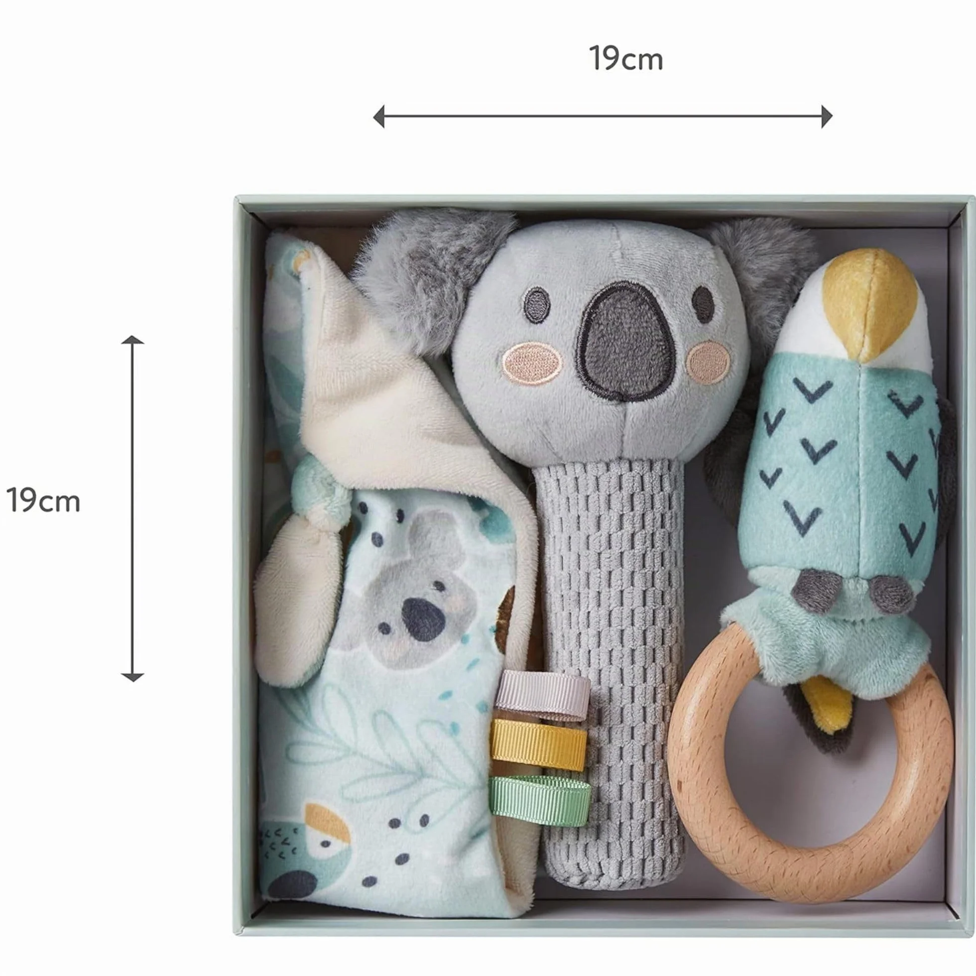 Nuby Ensemble cadeau bébé Animal Adventures 3 pièces Doudou Siffleur Hochet