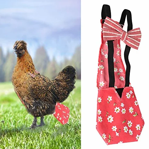 Couche Réglable pour Volaille Vêtement Protection Poule Oie Canard Pigeon Taille M Rouge