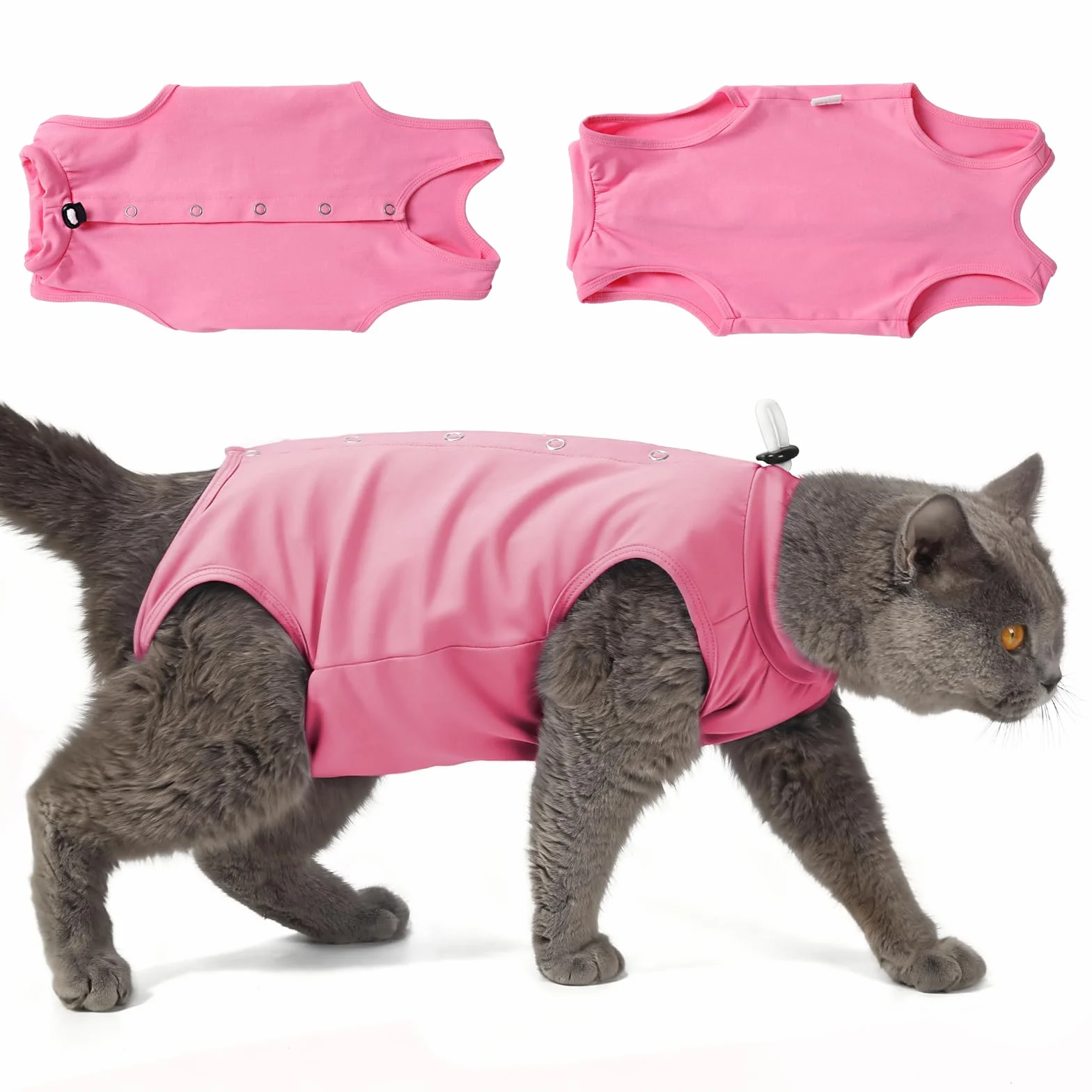 Combinaison de Récupération pour Chat Anti Léchage Bouton, Body Post Opératoire, Protection Post-Chirurgie