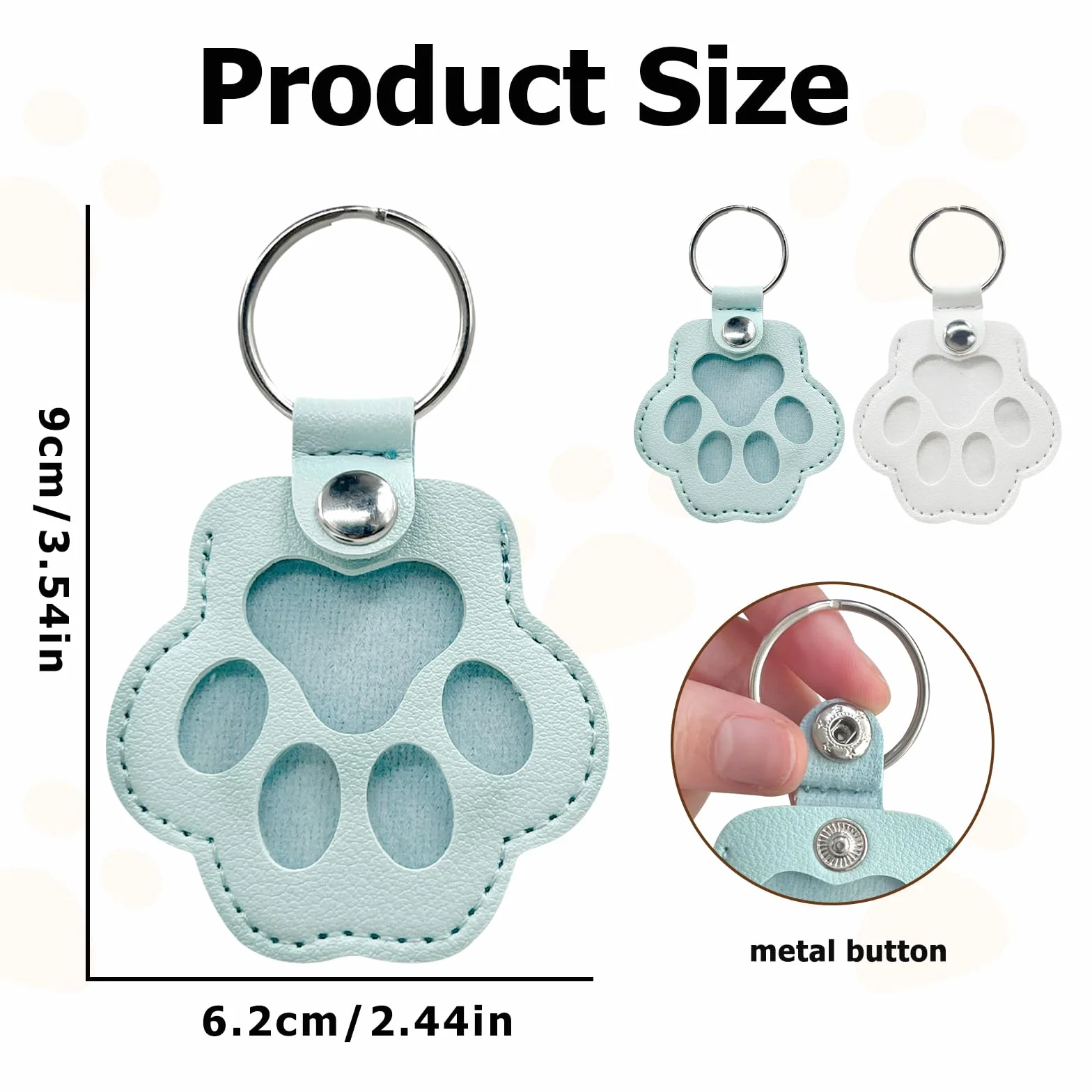 Porte-clés commémoratif en cuir patte de chien et chat, boîte à souvenirs personnalisée pour poils d'animaux