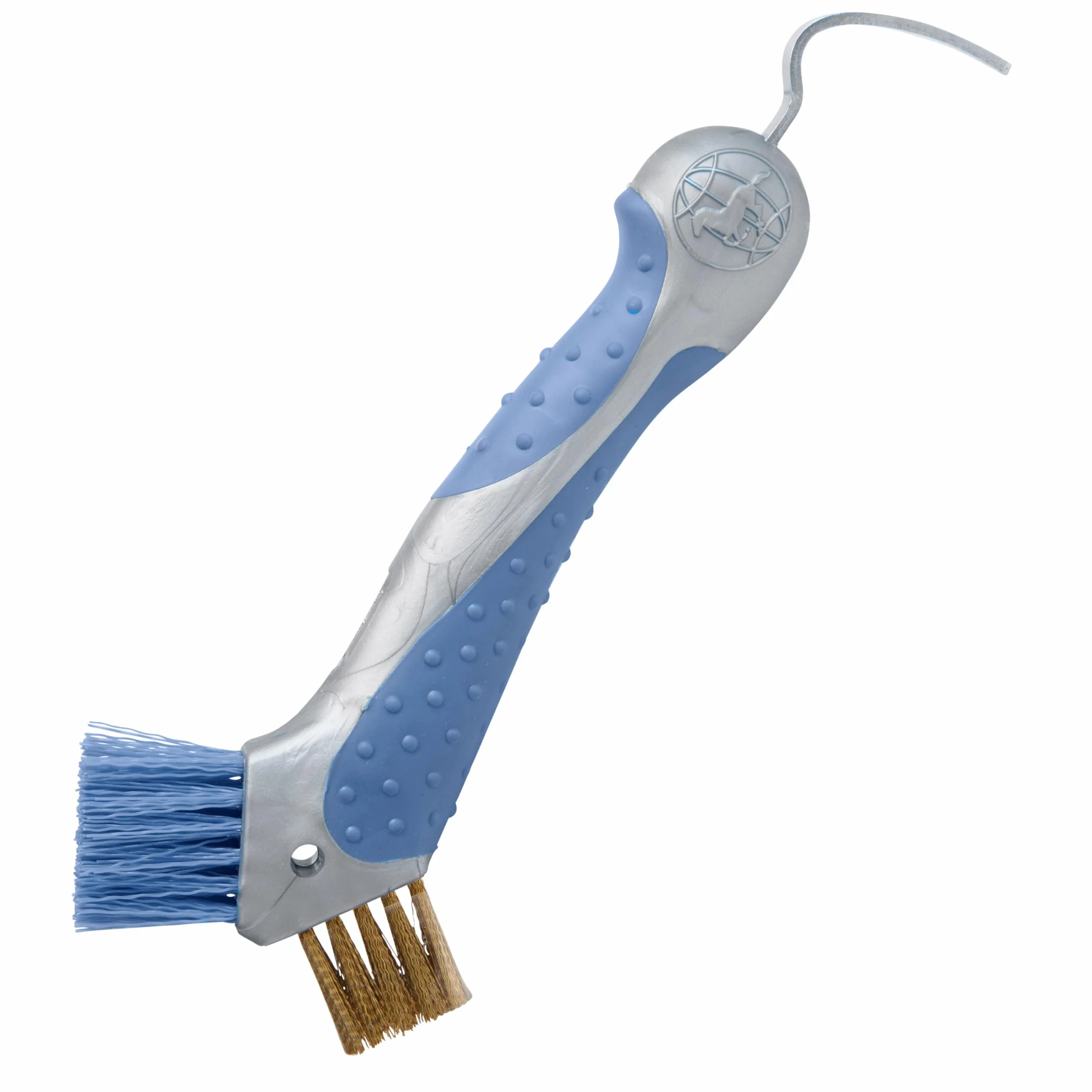 Imperial Riding IRH Scraper Grattoir à sabots robuste Brosse en métal poignée ergonomique Bleu Breeze
