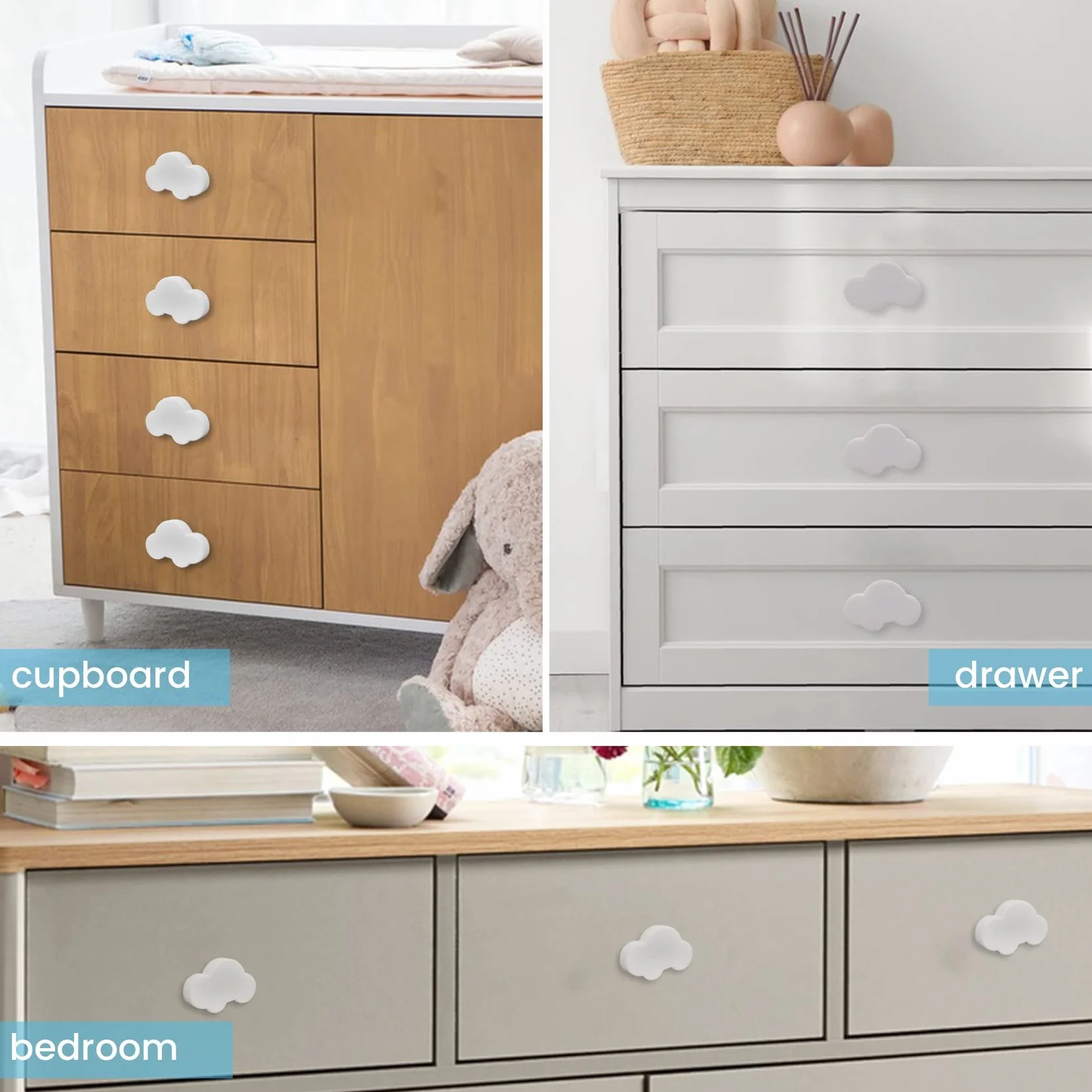 Poignées Enfants Dessin Animé Meubles Boutons Tiroir Porte 10 Pièces pour Chambre Cuisine