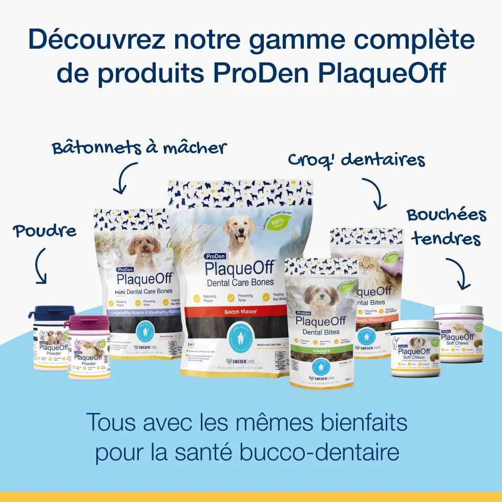 ProDen PlaqueOff Friandises Dentaires Croquantes pour Chats 60g Anti-Tartre Algue Naturelle