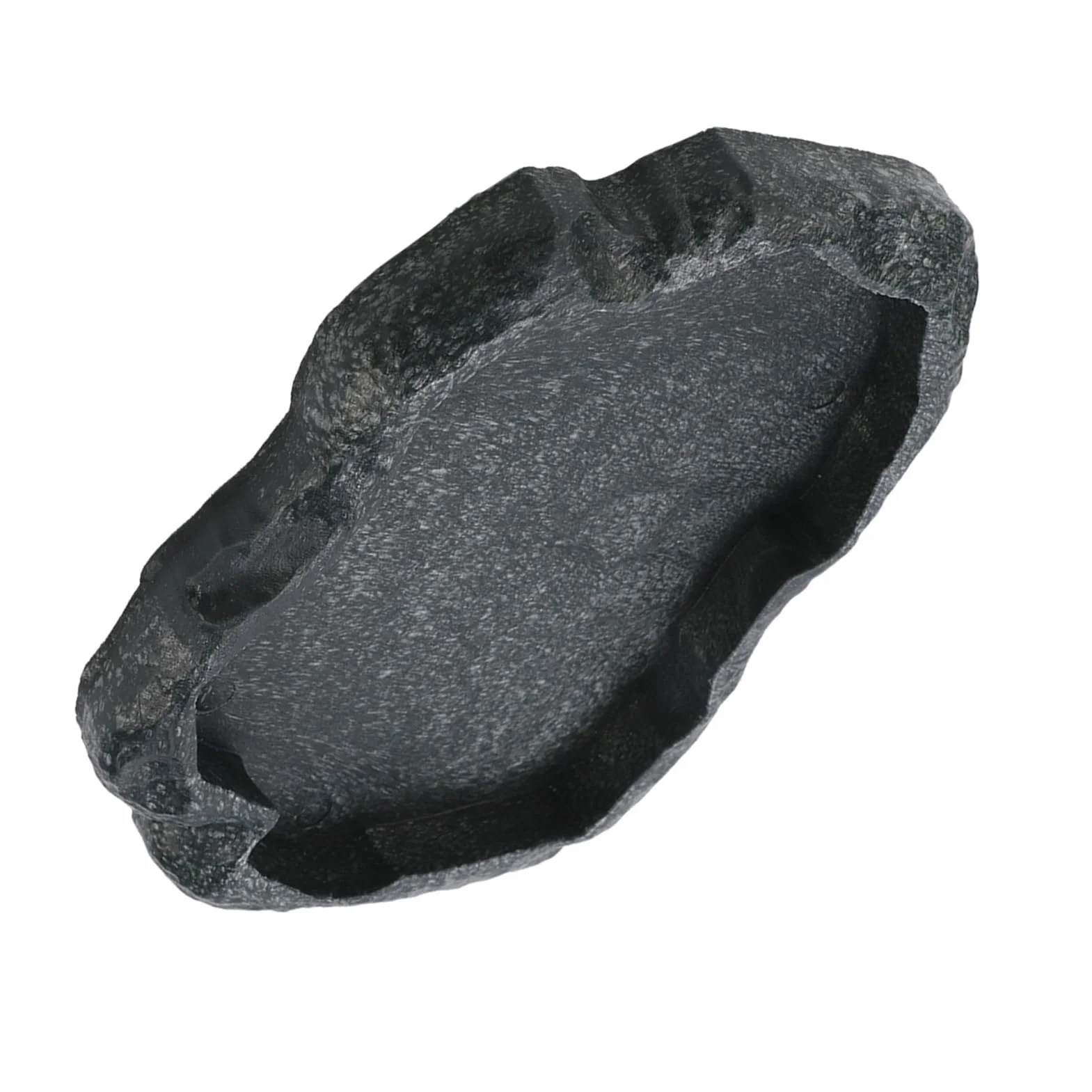 Bol d'alimentation pour Reptiles en Forme de Roche, Résine ABS Double Usage, Vert Foncé Taille M