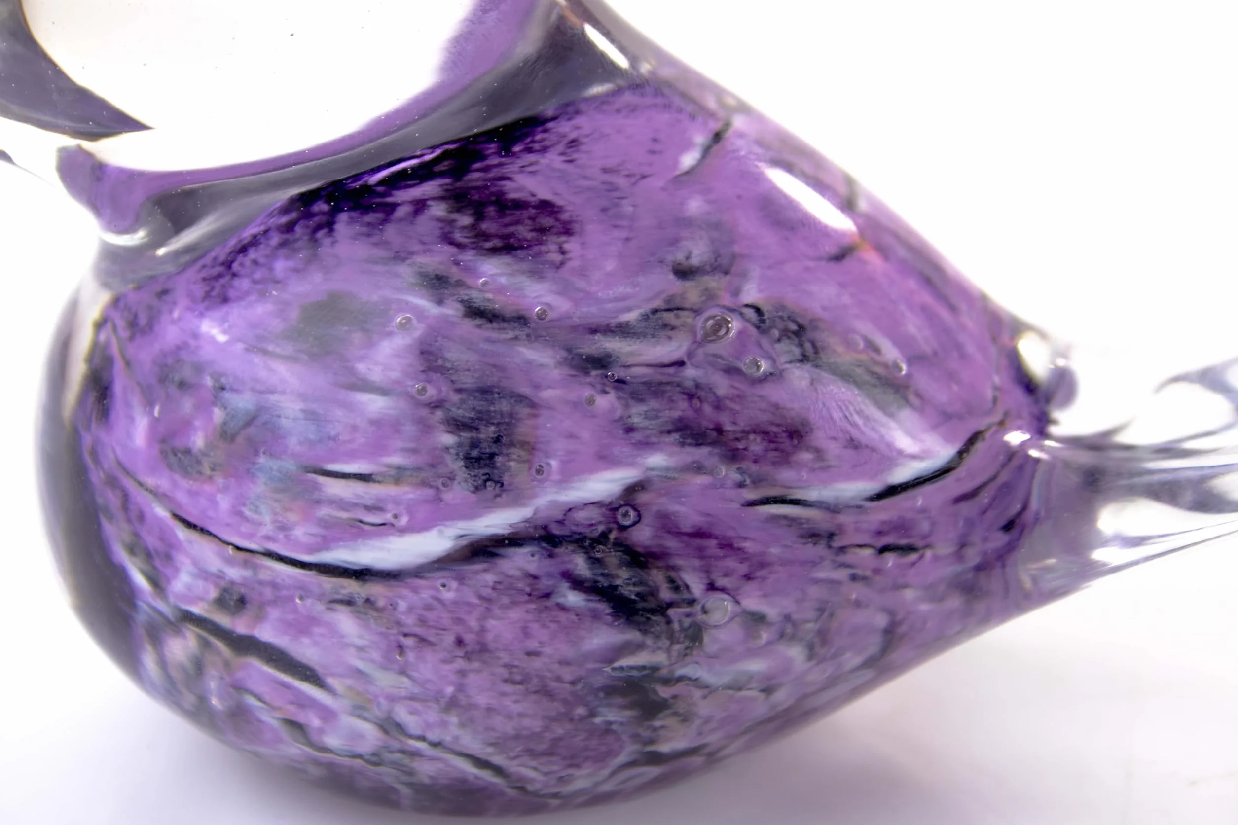 Mini urne oiseau violet feuille d'or - Urne de luxe pour chien chat humaine