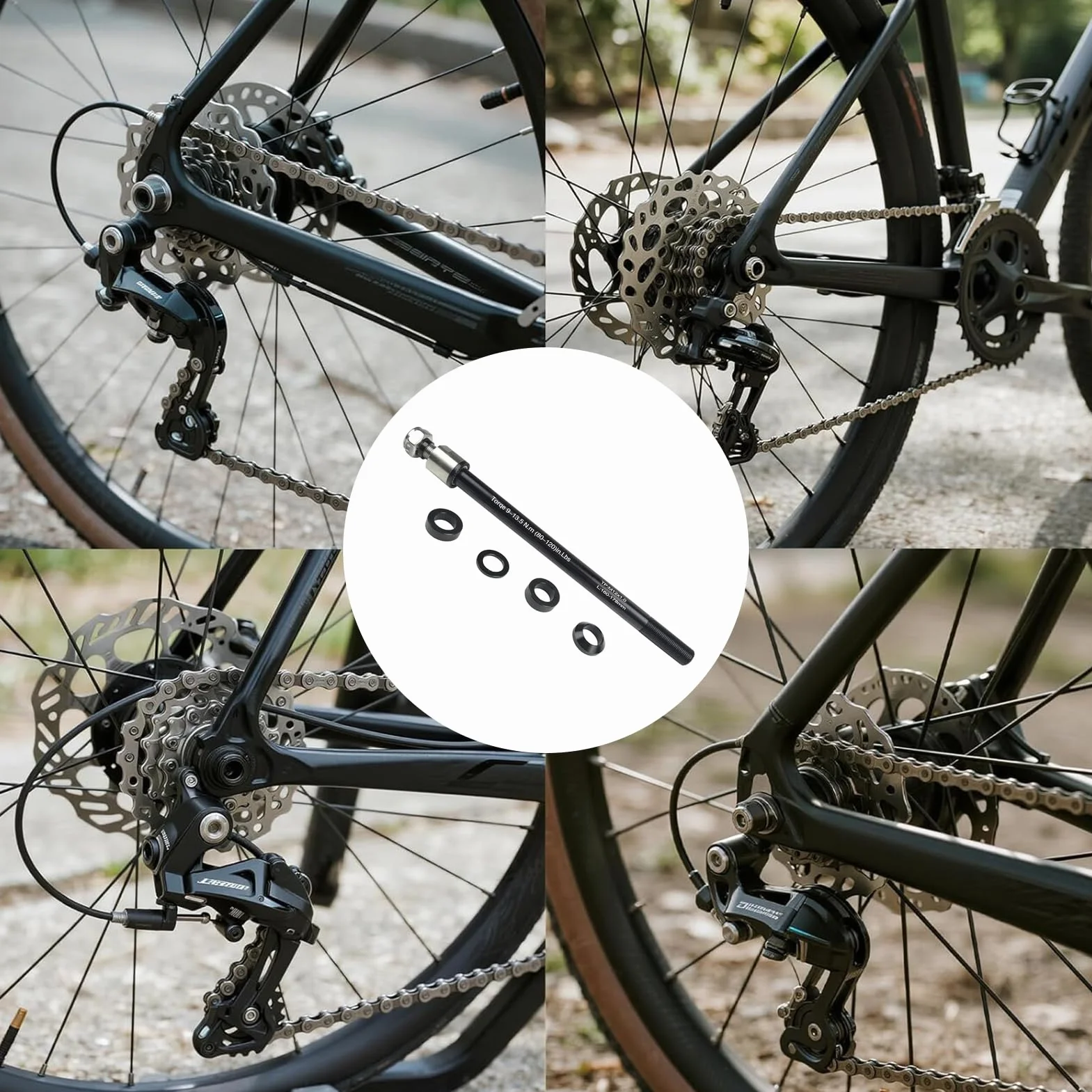 Axe enfichable pour remorque de vélo M12 160-178 mm, adaptateur réglable