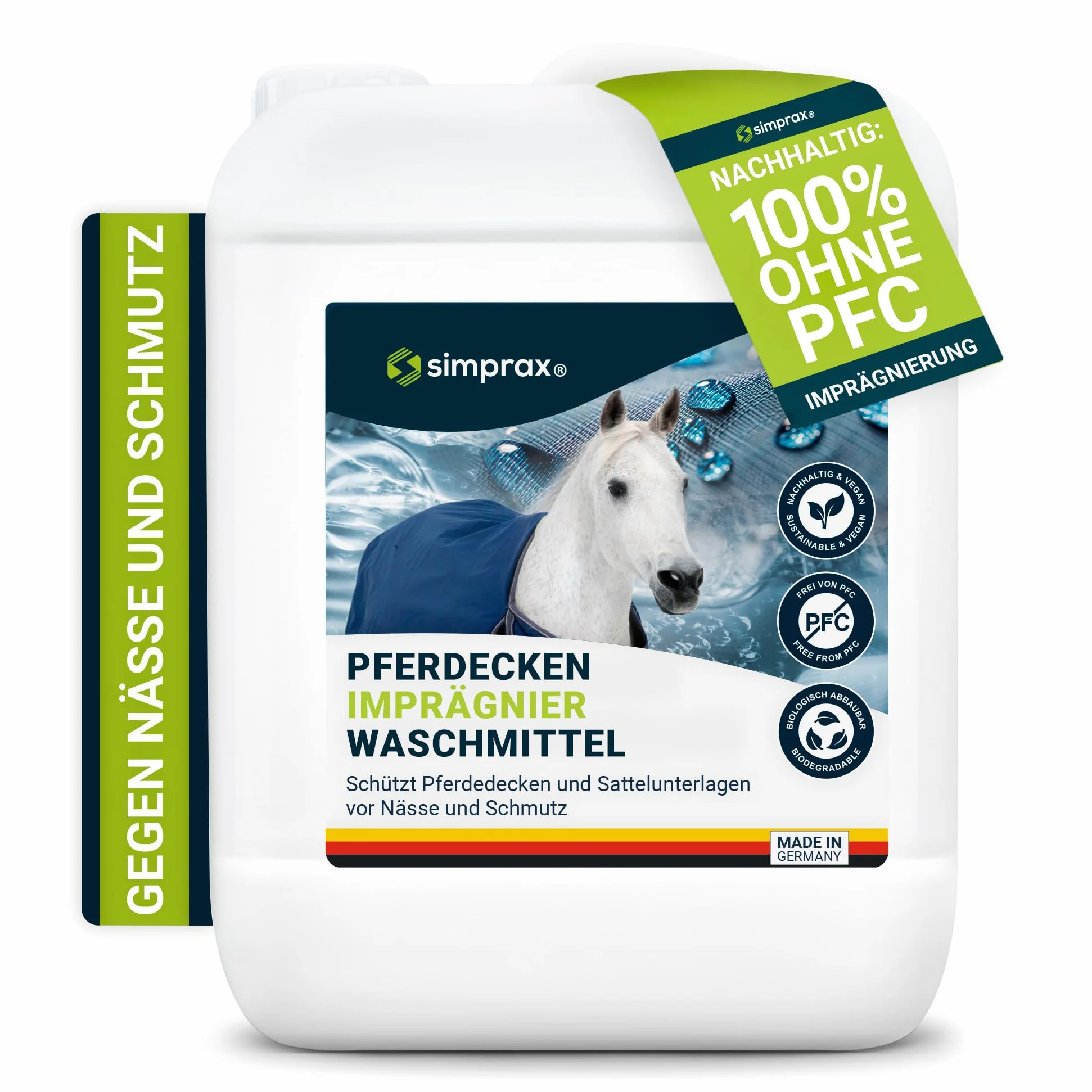 Lessive Imperméabilisant Couverture Cheval Tapis Selle 5L Oeko-TEX V-Label sans PFC Respirant Écologique