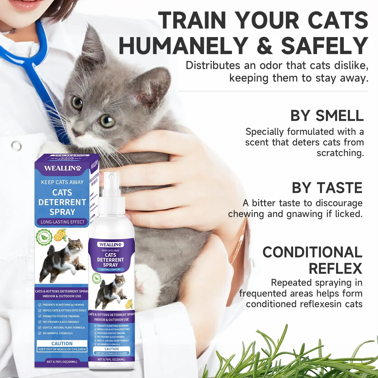 Spray Répulsif pour Chat 200ml Anti-Griffures Anti-Rayures pour Protéger Meubles et Plantes Intérieur Extérieur