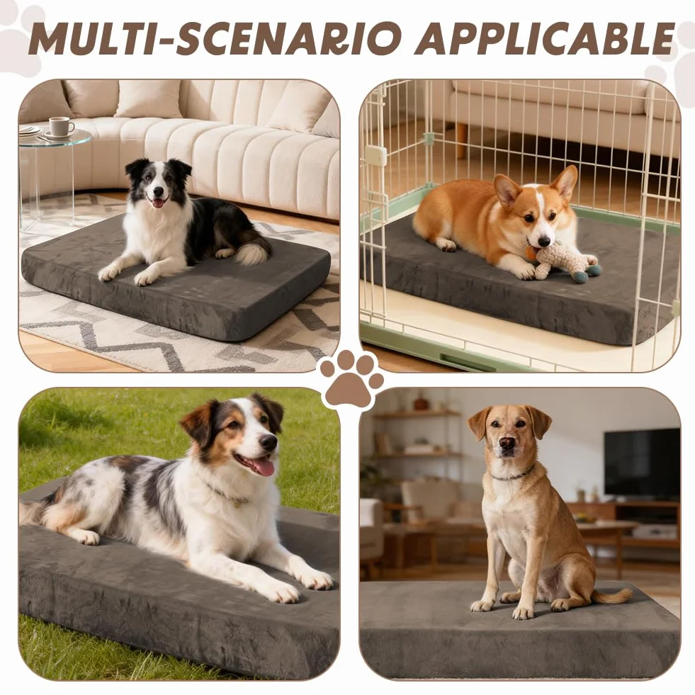 DUJUIKE Housse de Remplacement pour Chien imperméable en Velours Lavable (Café, M)