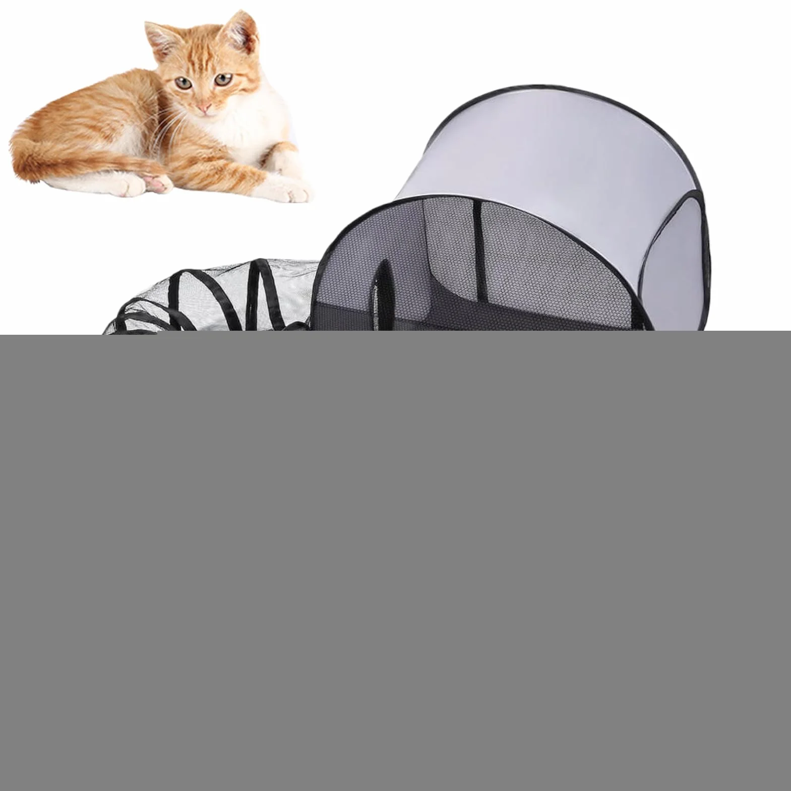 Parc d'Extérieur pour Chats - Tunnels d'Activités Pliable avec Tunnel - Jeux Intérieur/Extérieur