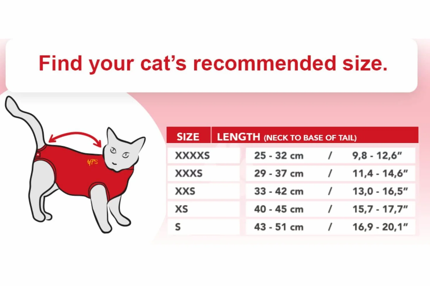 MPS Medical Pet Shirt pour Chats, Rouge, XXXS