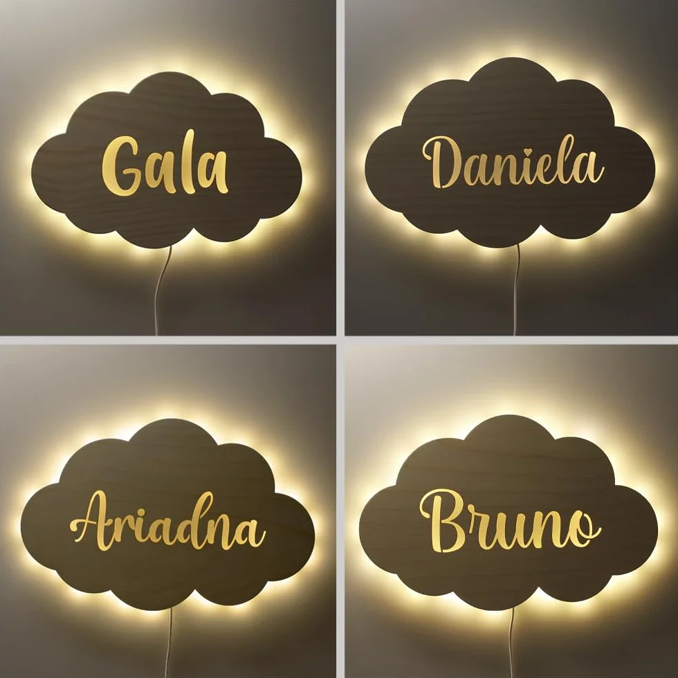 Lampe murale LED pour chambre d'enfant DEHOME - Lampe bébé blanc chaud personnalisée Nube