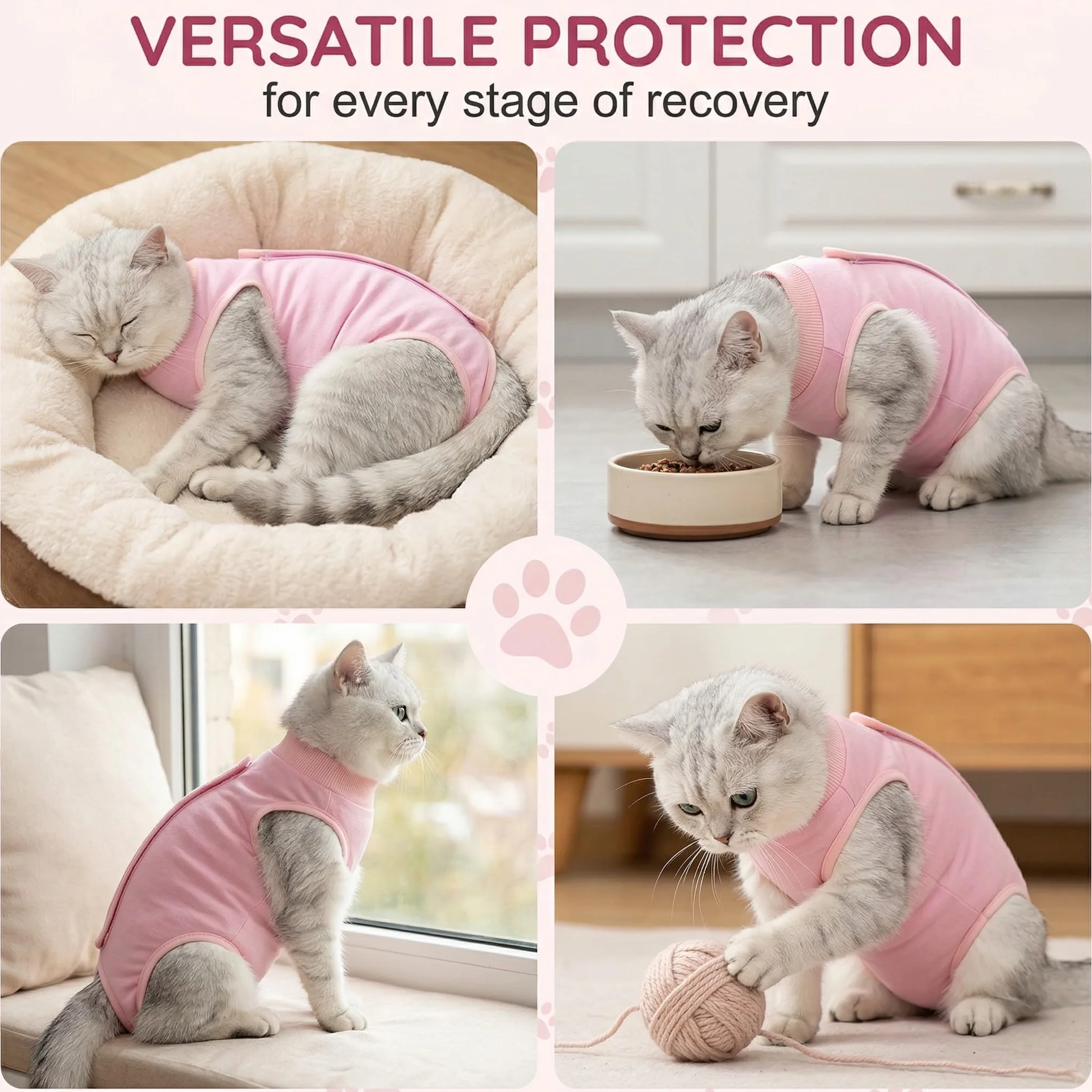 Combinaison de Récupération Post Opératoire Stérilisation pour Chien Rose S (1-2kg)