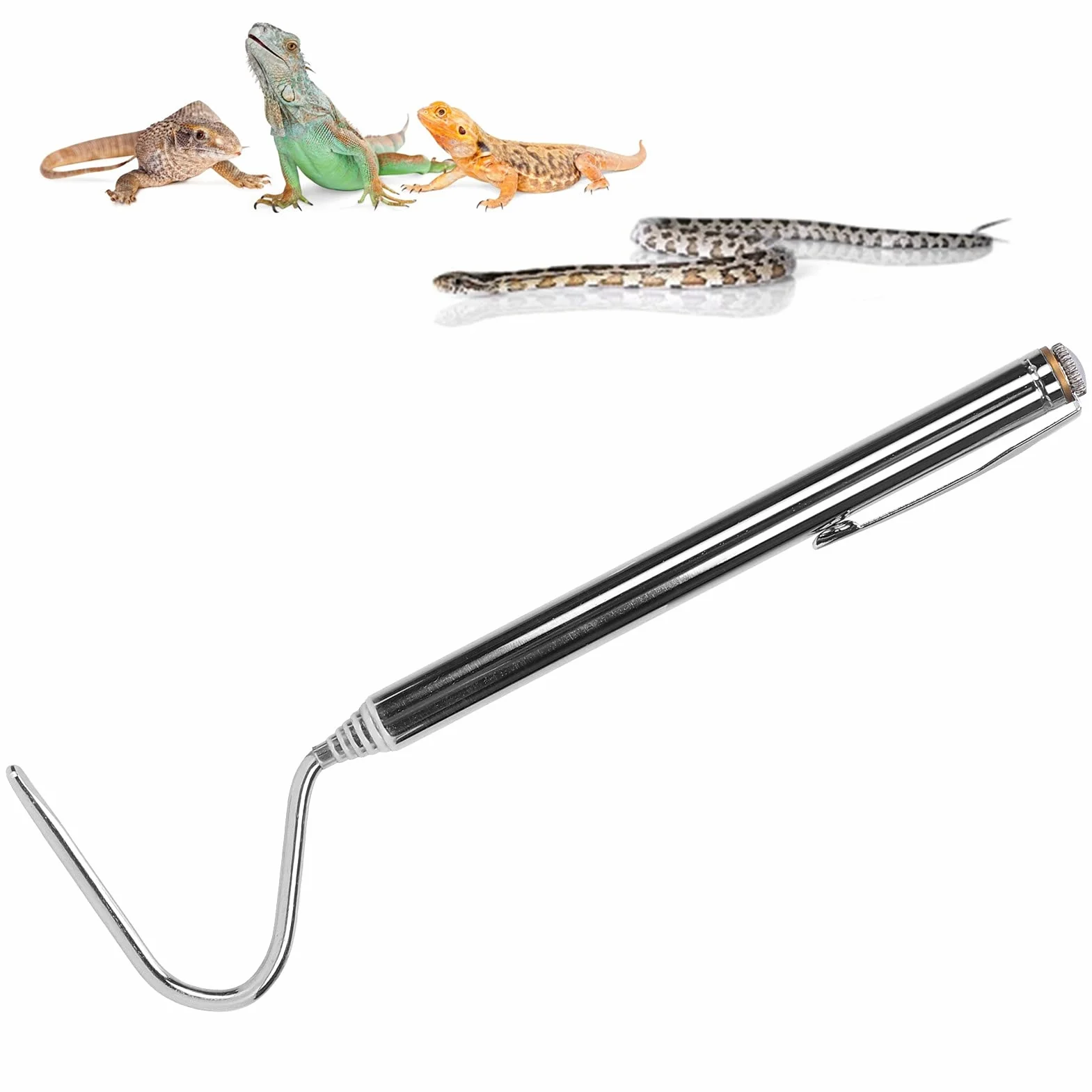 Crochet de Serpent en Acier Inoxydable Rétractable pour Attrapeur de Reptile Léger