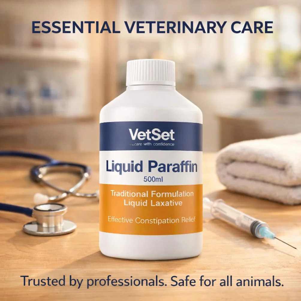 Paraffine liquide 500 ml Laxatif traditionnel adoucissant fécal chevaux chiens agneaux bovins