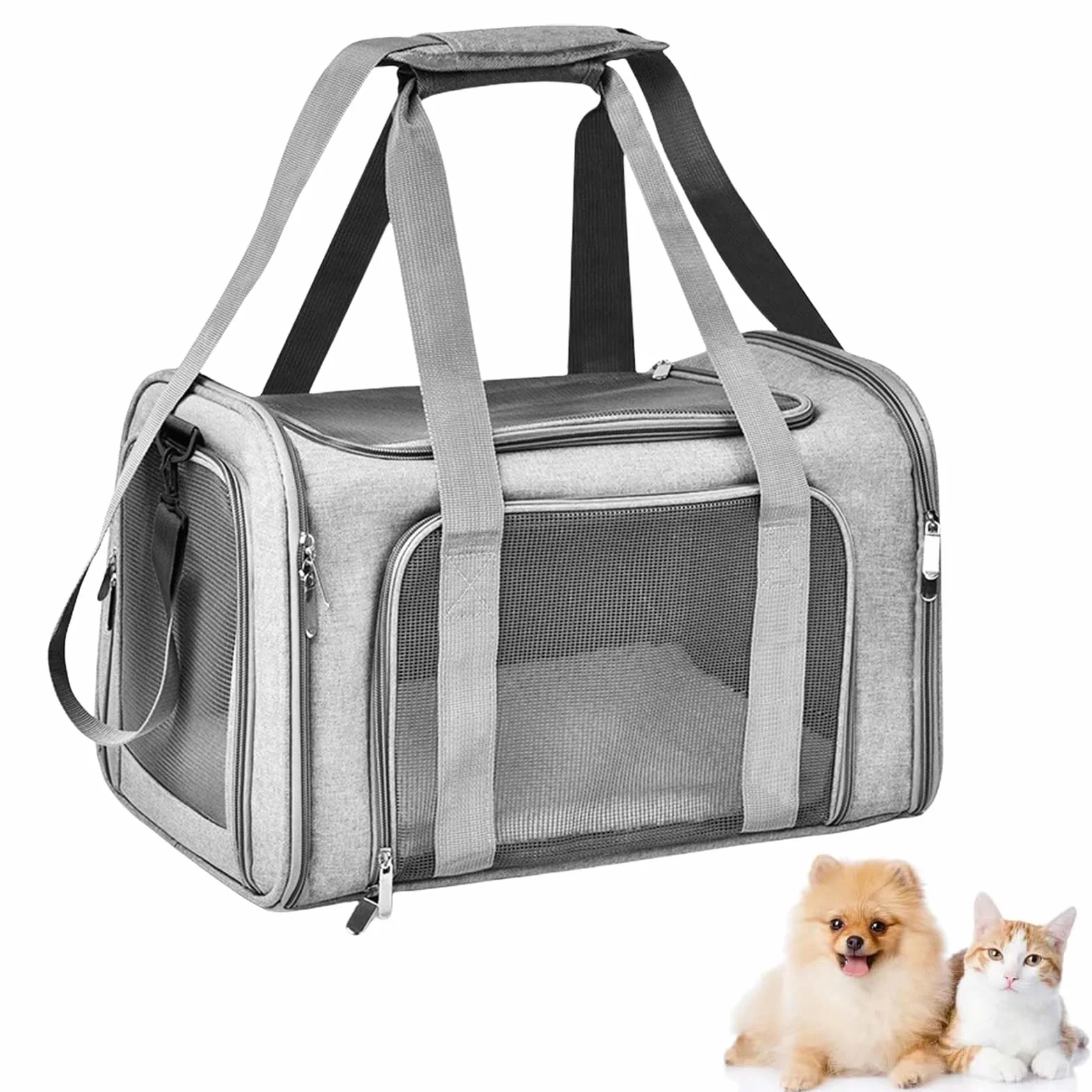 Sac de transport pour chat - 40 x 25 x 25 cm - Petit sac de transport pliable de 3 kg - Avec bandoulière - Boîte de transport pour chat - Boîte de transport pour petits chats - Taille S