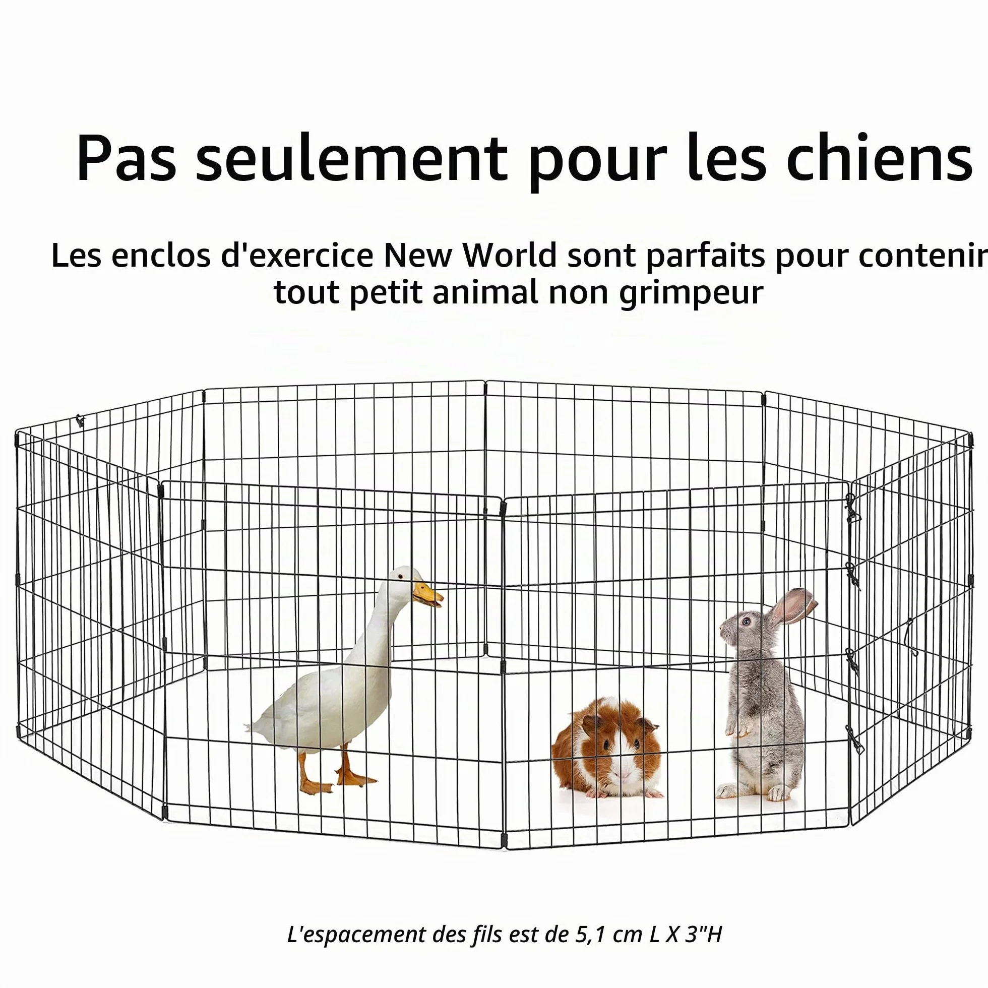 New World B550-24 Cage d'exercice pour chien noir 60,96 cm