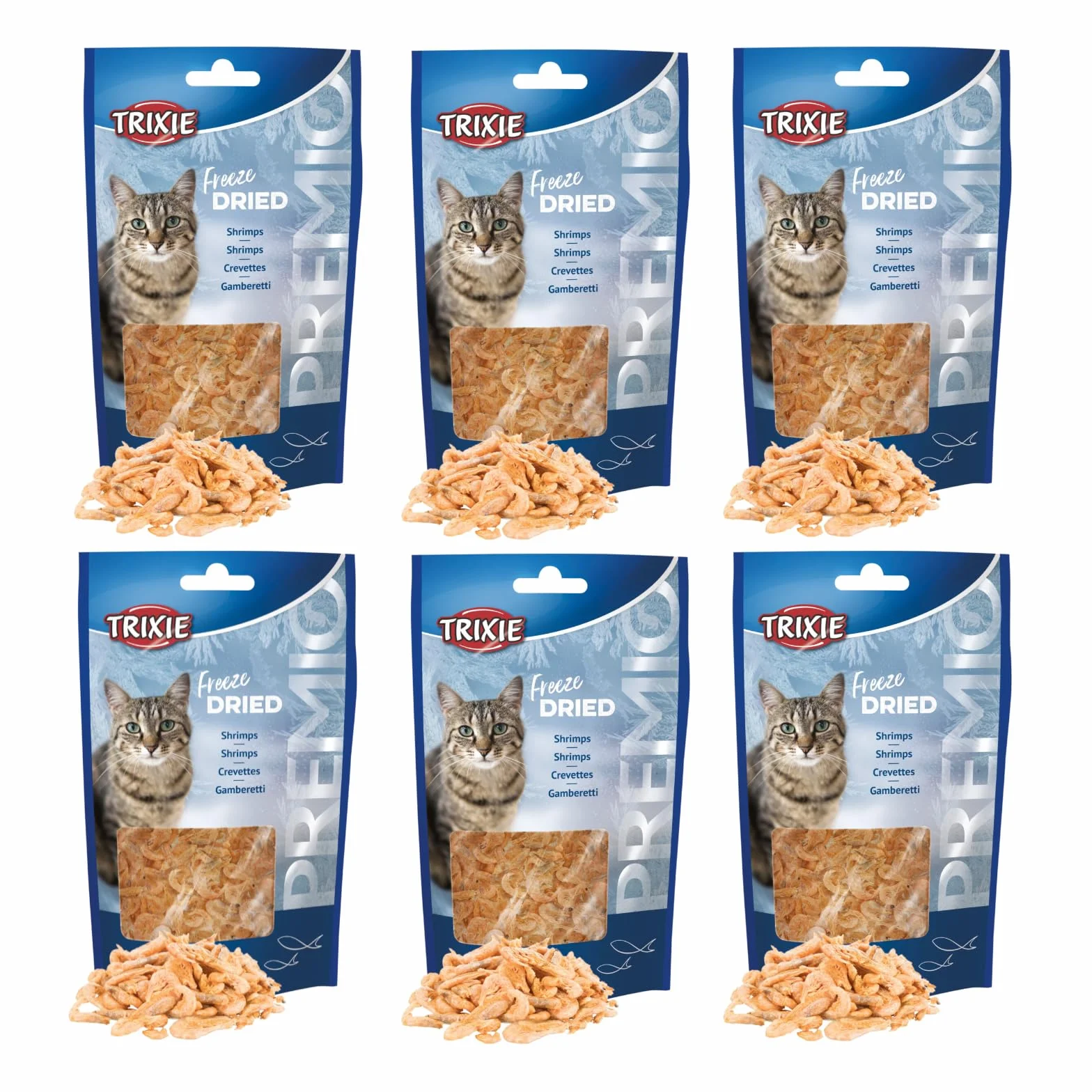Trixie Crevettes Lyophilisées 6 x 25 g Snack pour Chats 100% Viande
